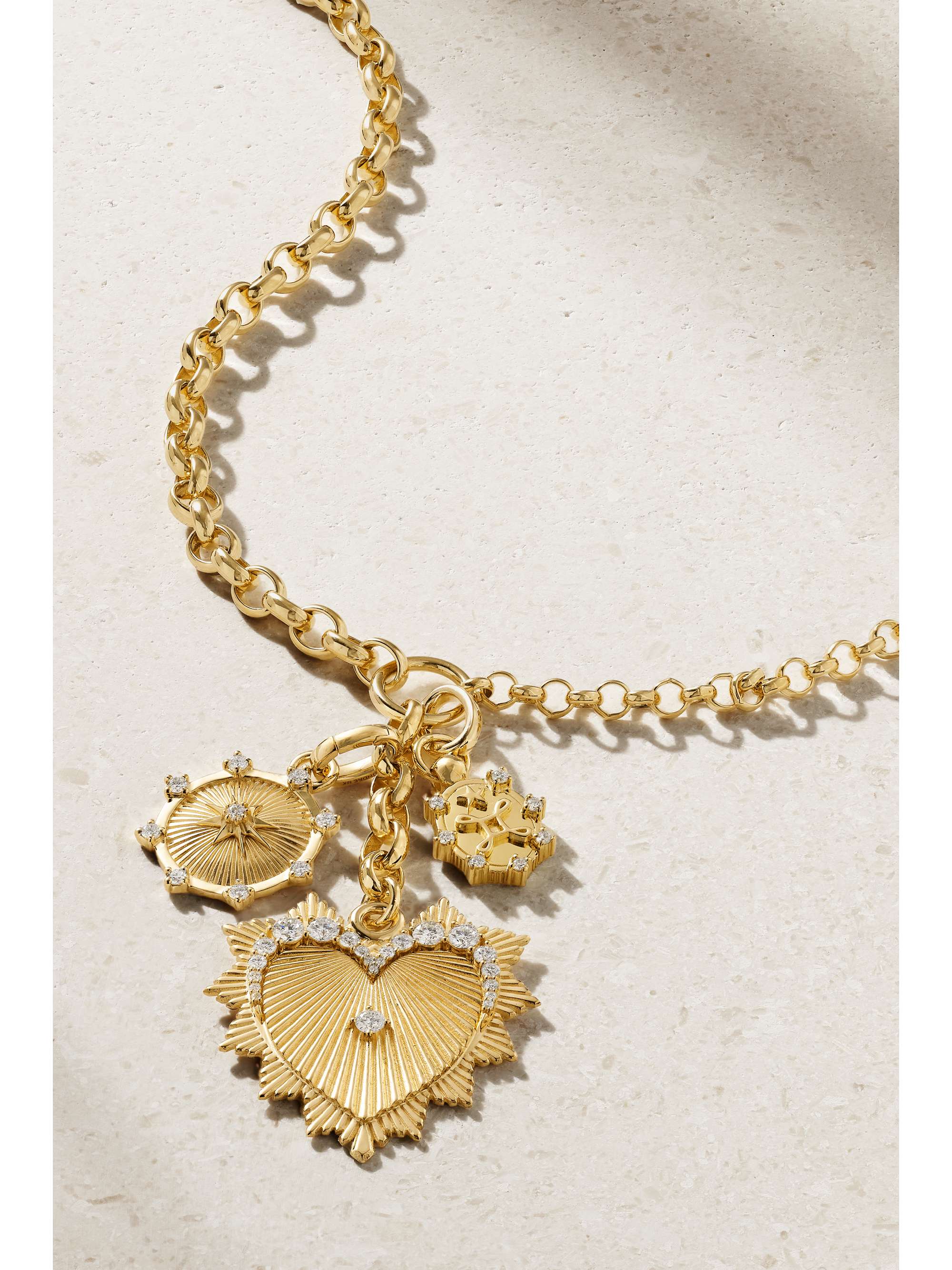 FOUNDRAE Love, Baby Spark and True Love 18-karat gold diamond necklace