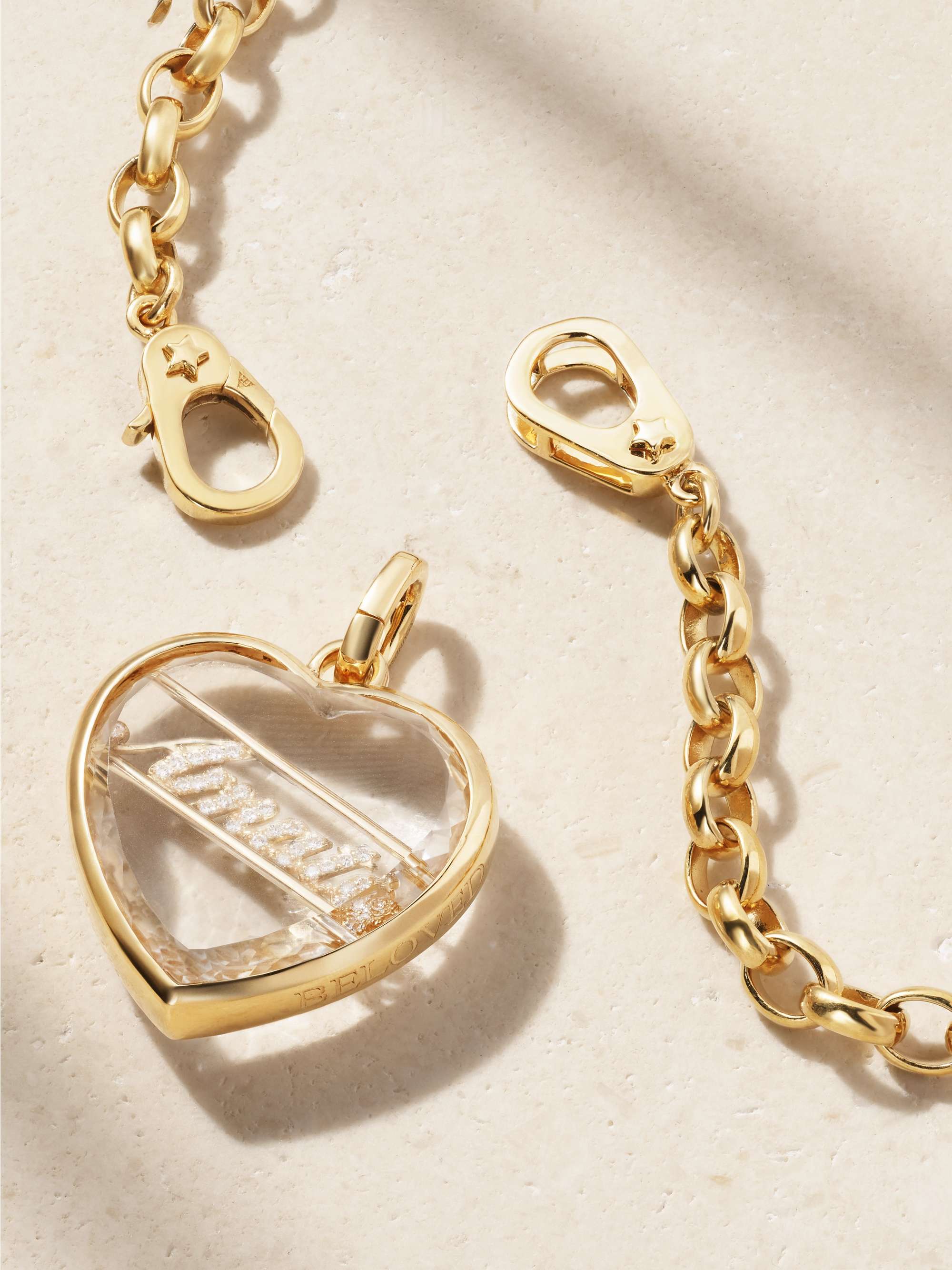 FOUNDRAE 18-karat gold, quartz and diamond necklace