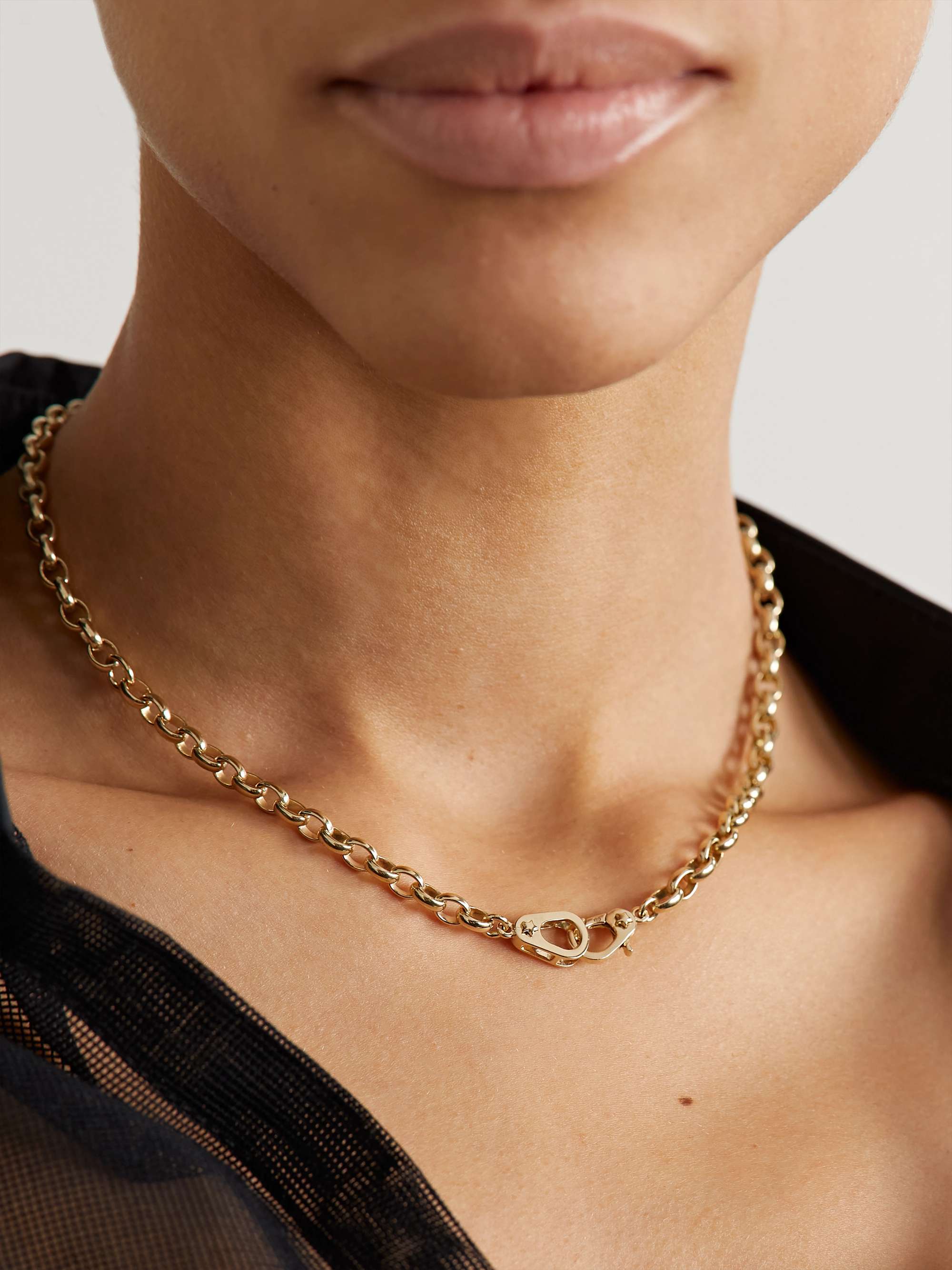FOUNDRAE 18-karat gold, quartz and diamond necklace