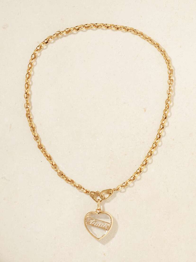 Foundrae 18-karat Gold, Quartz And Diamond Necklace