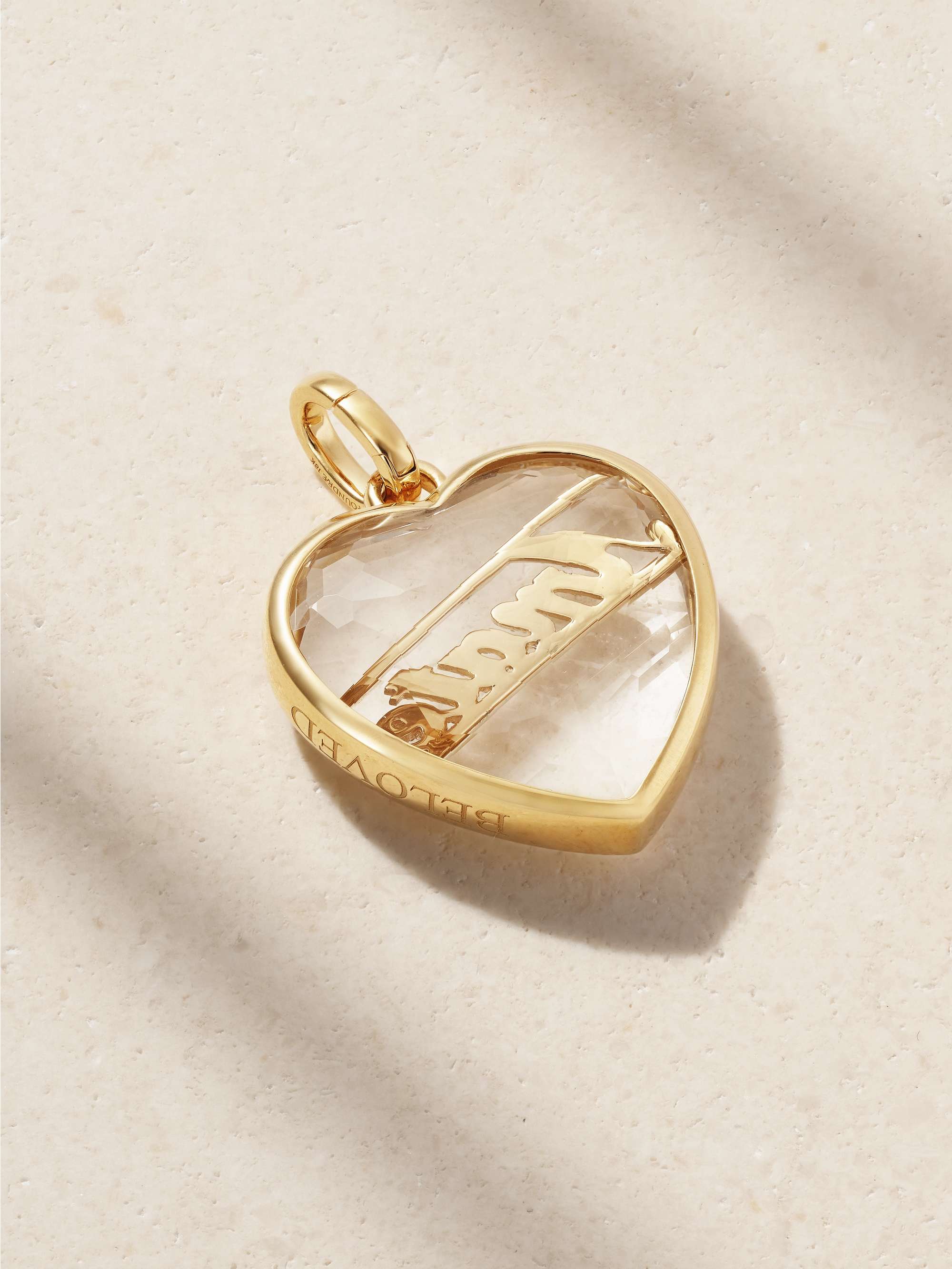 FOUNDRAE Amate 18-karat gold, quartz and diamond pendant