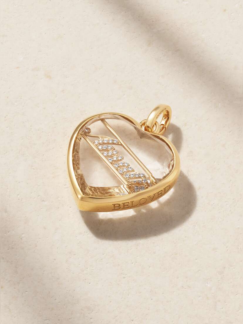Foundrae Amate 18-karat Gold, Quartz And Diamond Pendant