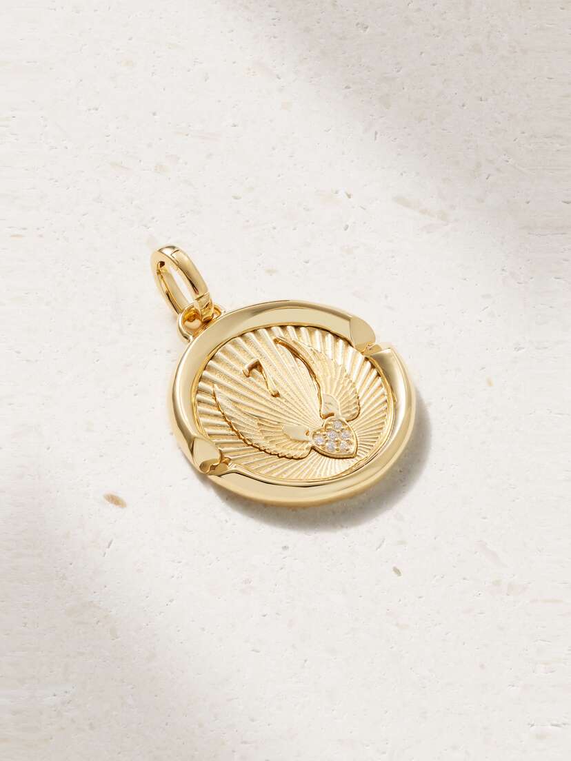 Foundrae Beloved, With Wings We Fly 18-karat Gold Diamond Pendant