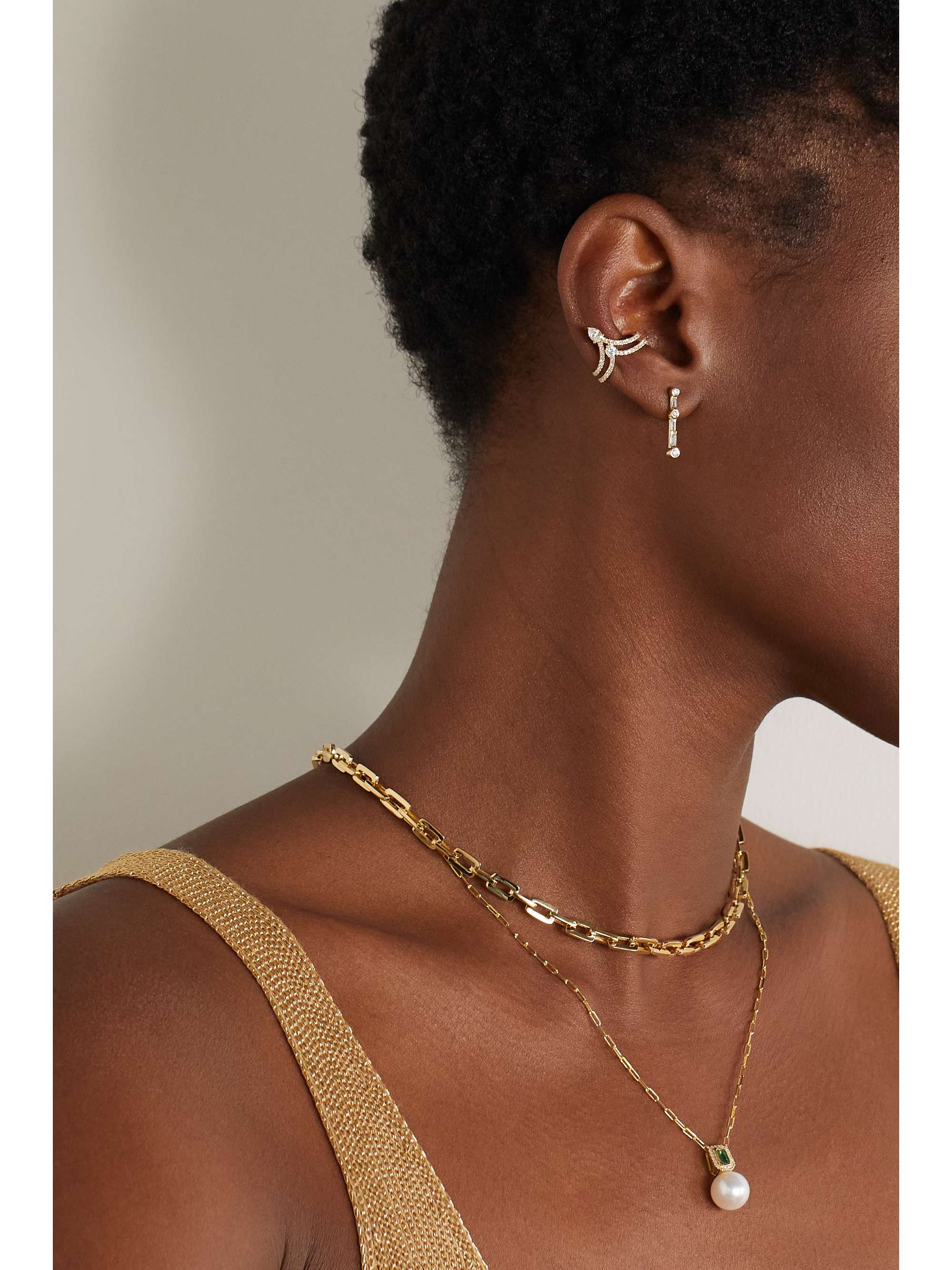 SHAY 18-karat gold multi-stone necklace
