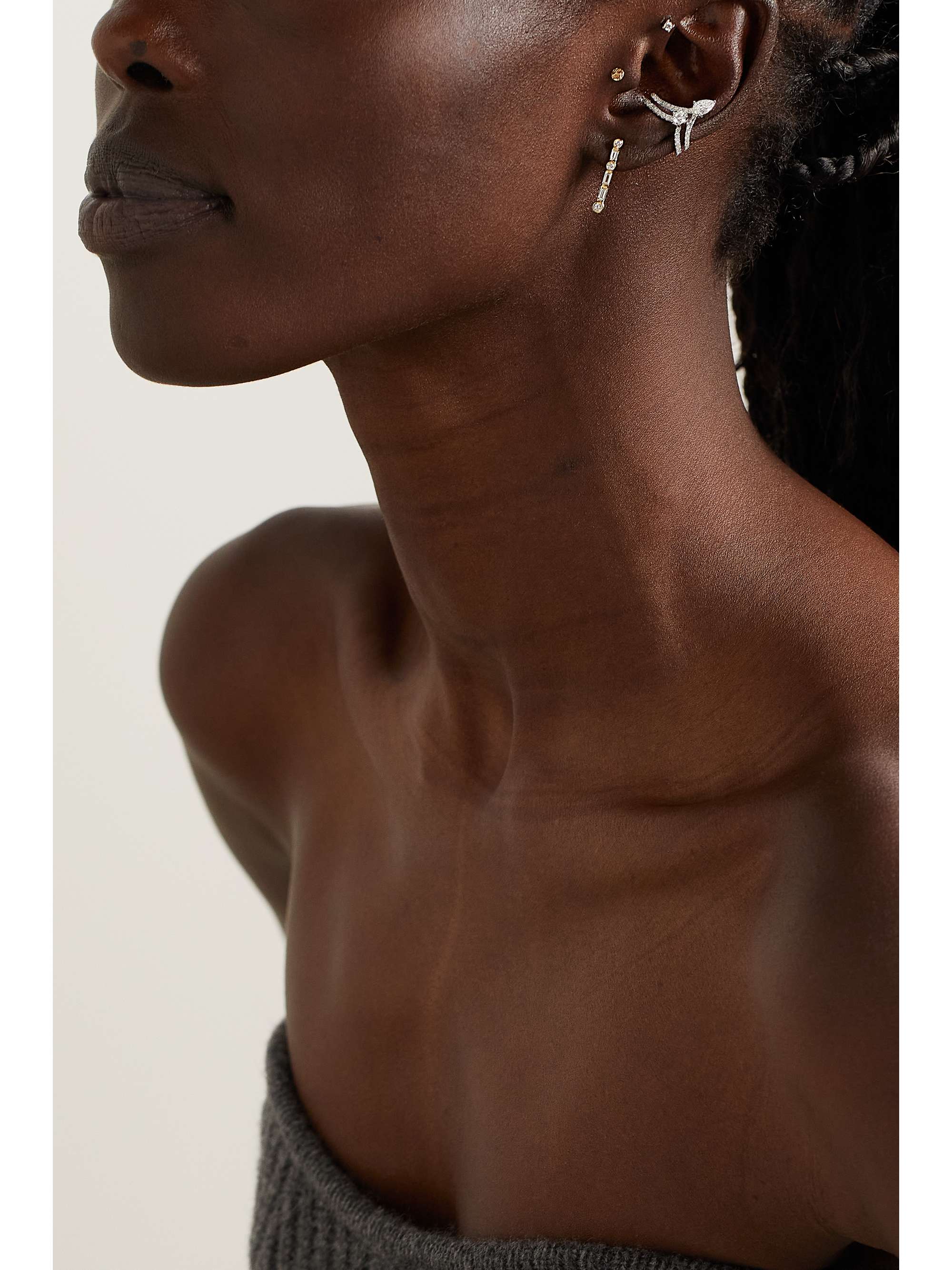 SHAY 18-karat white gold diamond ear cuff