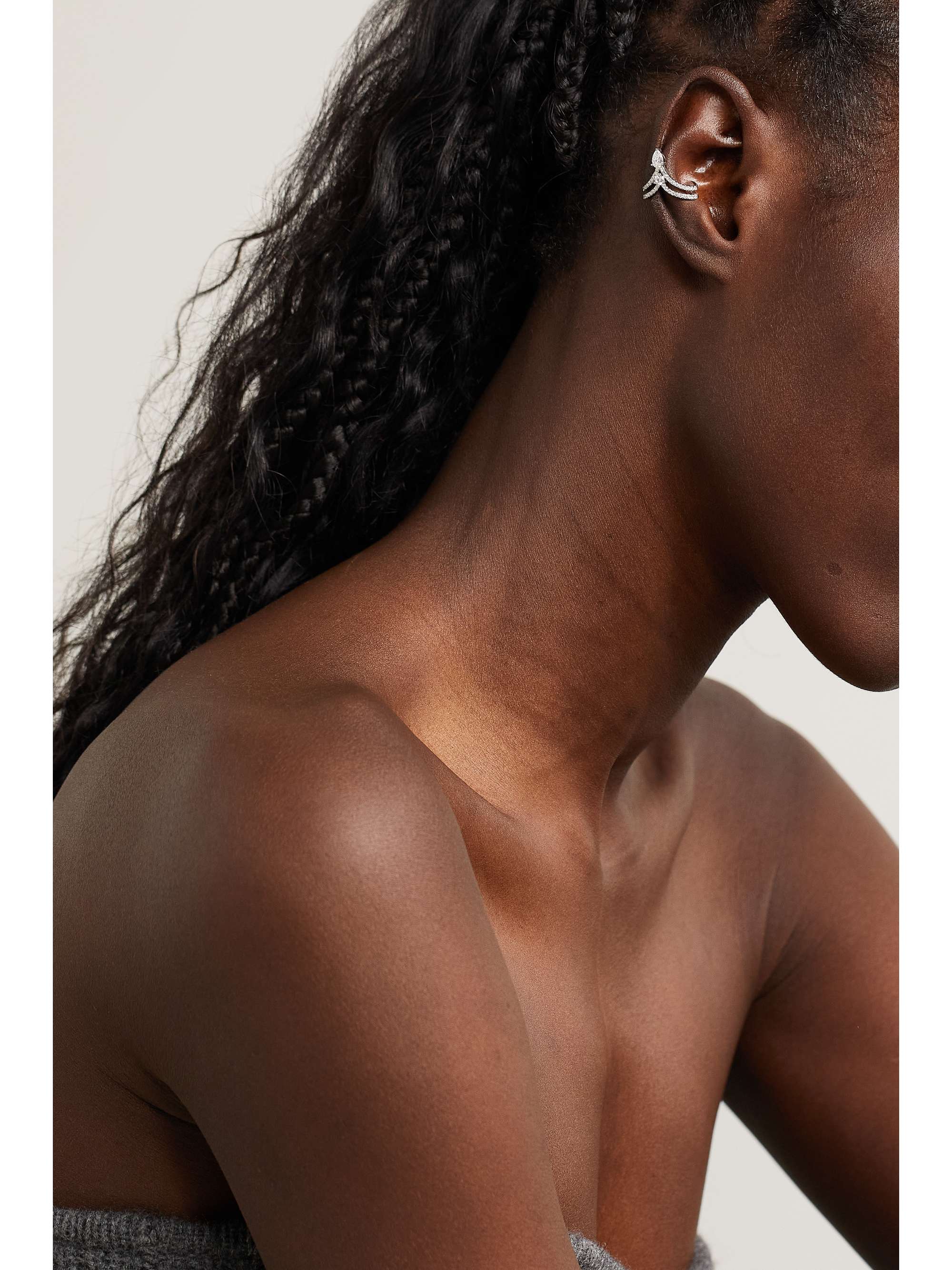 SHAY 18-karat white gold diamond ear cuff