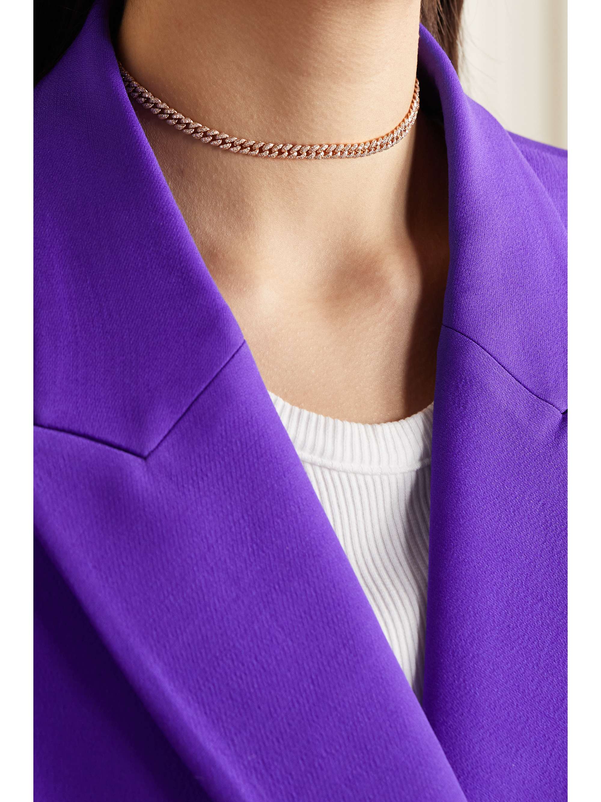 SHAY 18-karat rose gold diamond choker