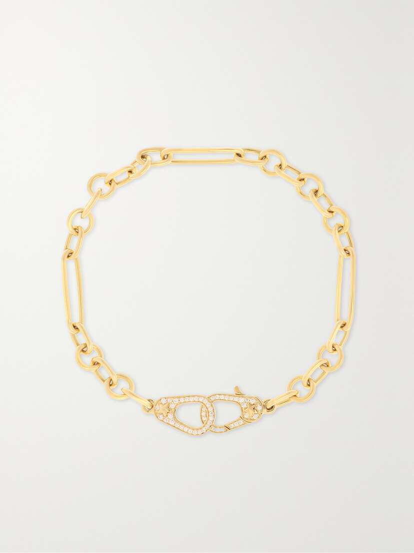 Foundrae Sister Hooks Small 18-karat Gold Diamond Bracelet