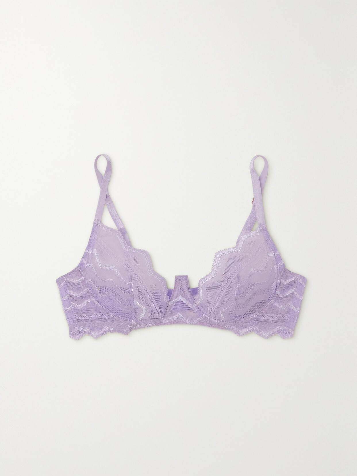 Coco de Mer - Margot Stretch-lace Underwired Plunge Bra - Purple