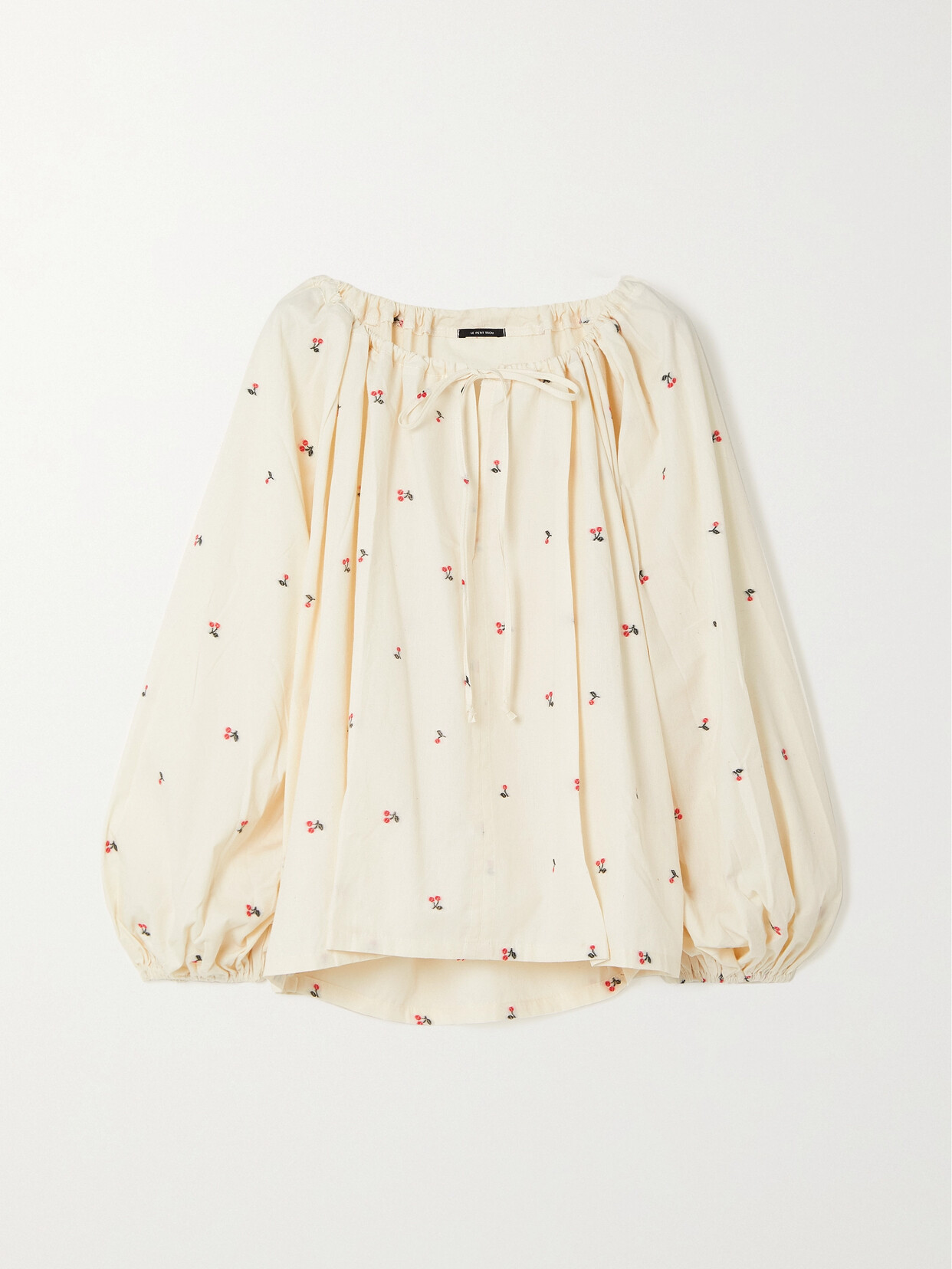 Le Petit Trou - Jamila Oversized Embroidered Cotton Shirt - Cream