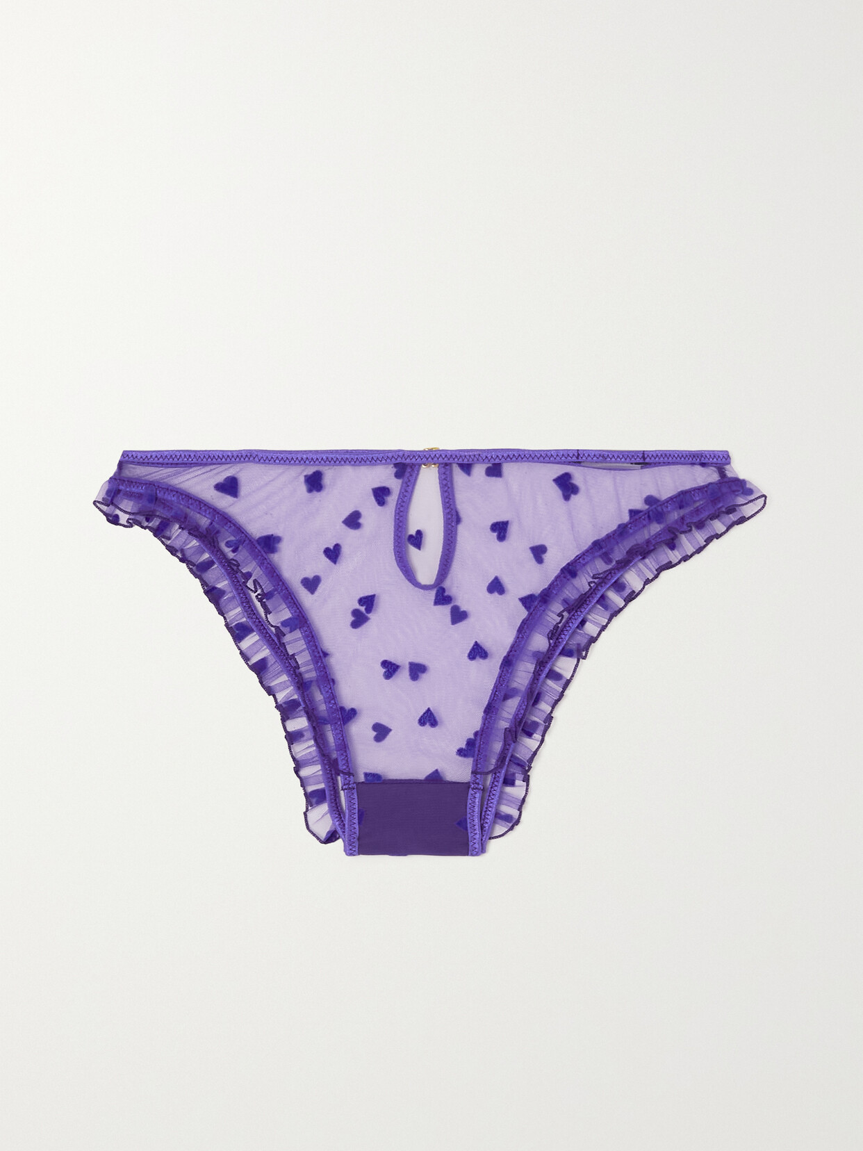 LE PETIT TROU Amour Flocked Tulle Briefs - Purple