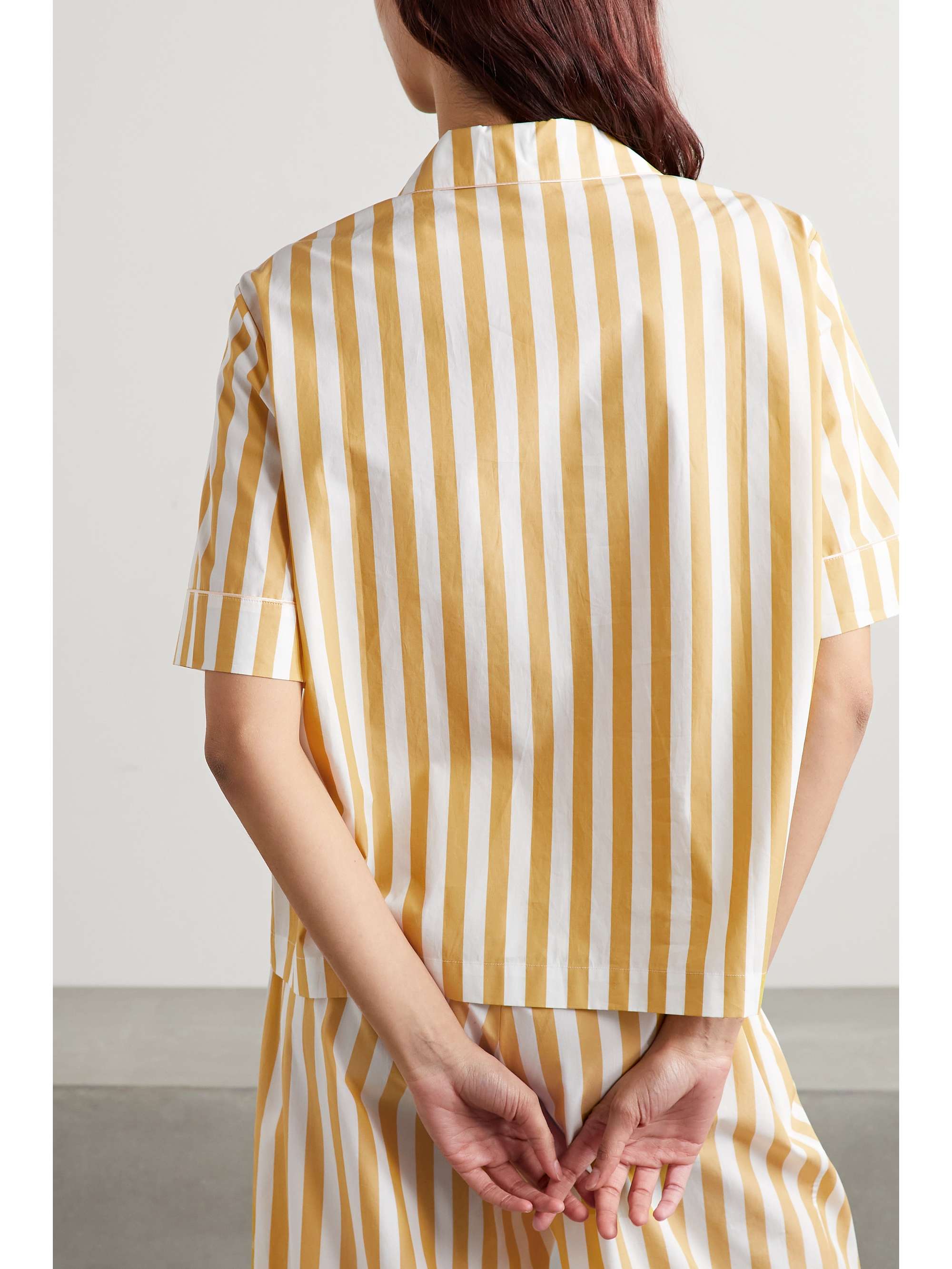ERES Veranda Orangeade striped cotton-poplin pajama top