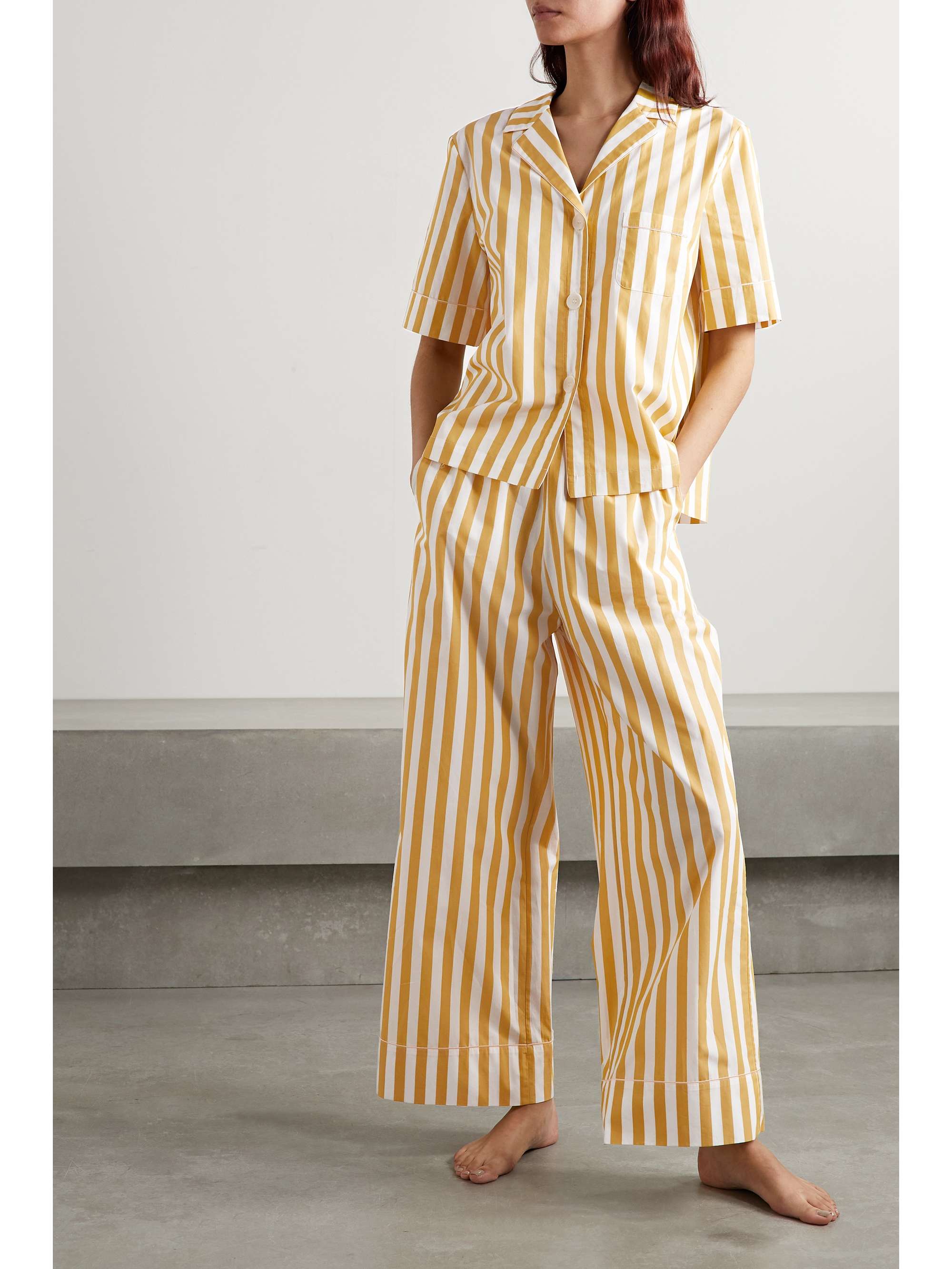 ERES Veranda Orangeade striped cotton-poplin pajama top