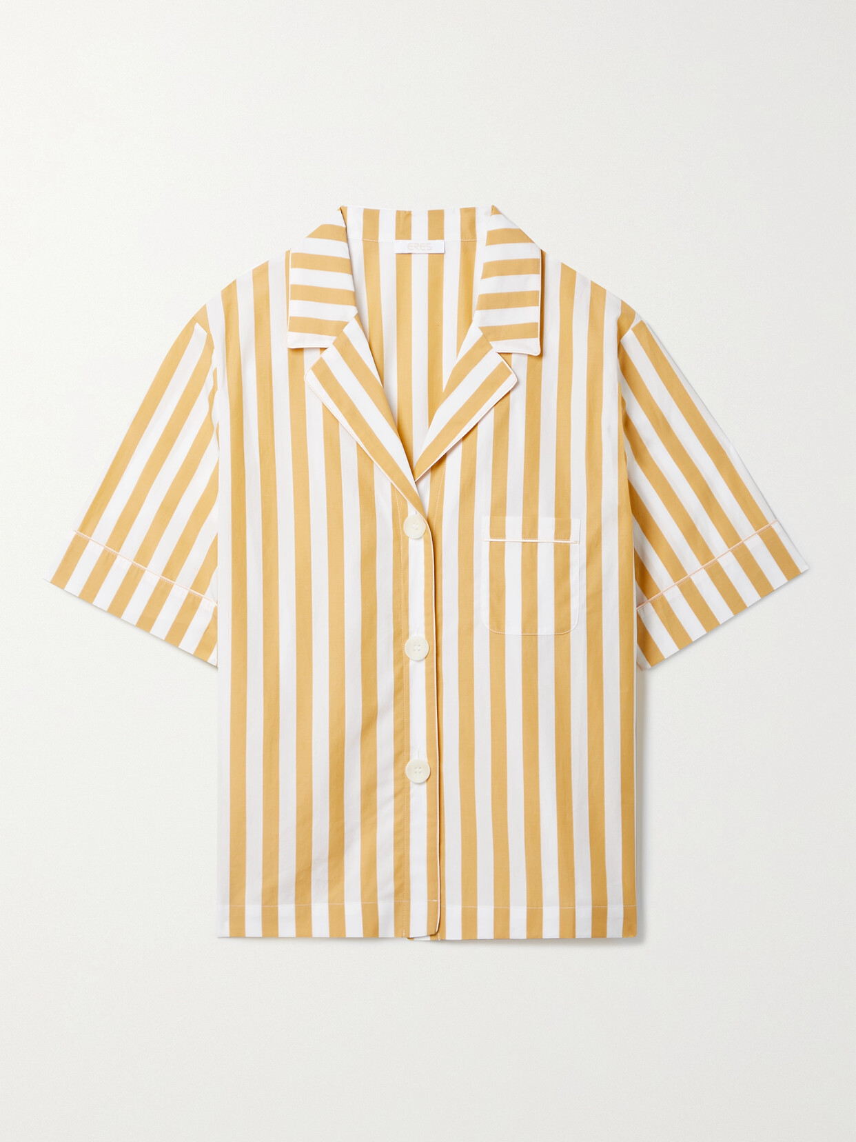 ERES VERANDA ORANGEADE STRIPED COTTON-POPLIN PAJAMA TOP