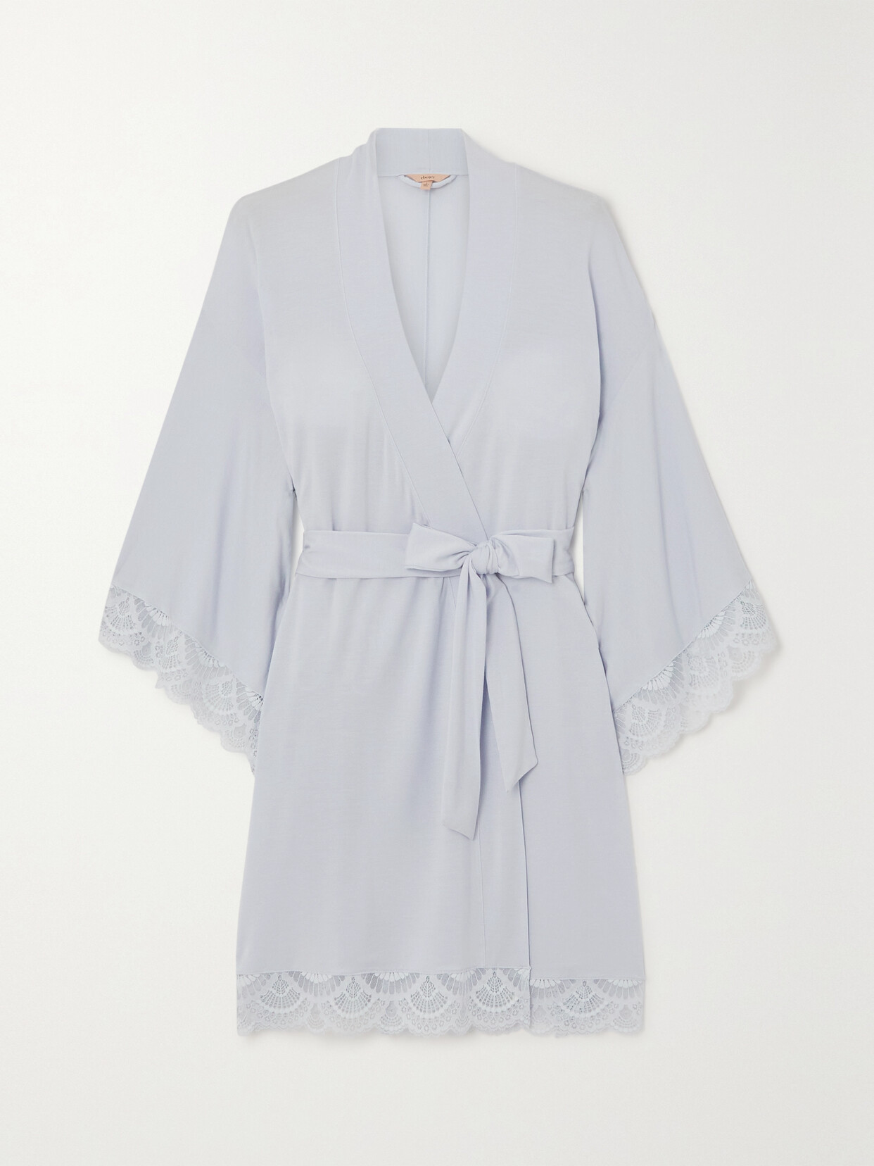 Eberjey - The Mademoiselle Lace-trimmed Stretch-tencel Modal Robe - Blue