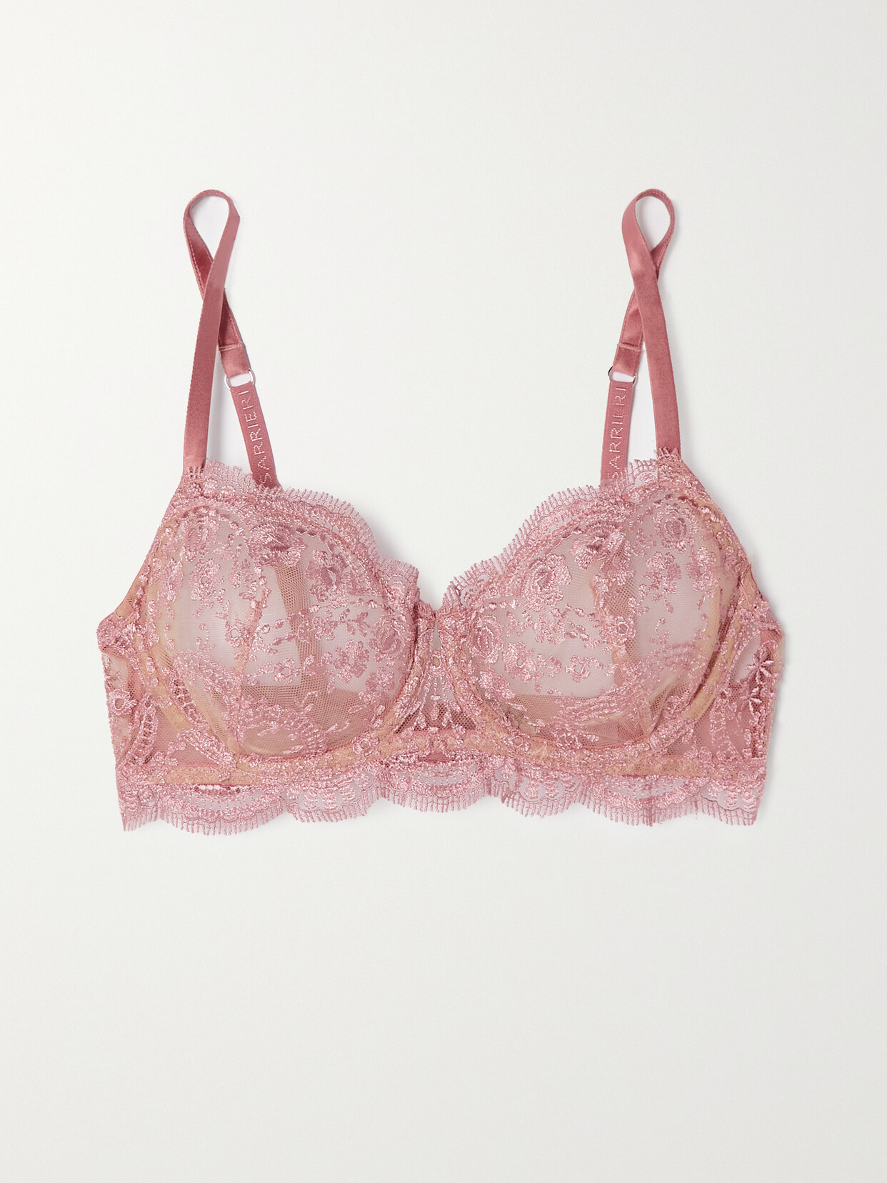 I.D. Sarrieri - À La Rose Embroidered Tulle Underwired Bra - Pink