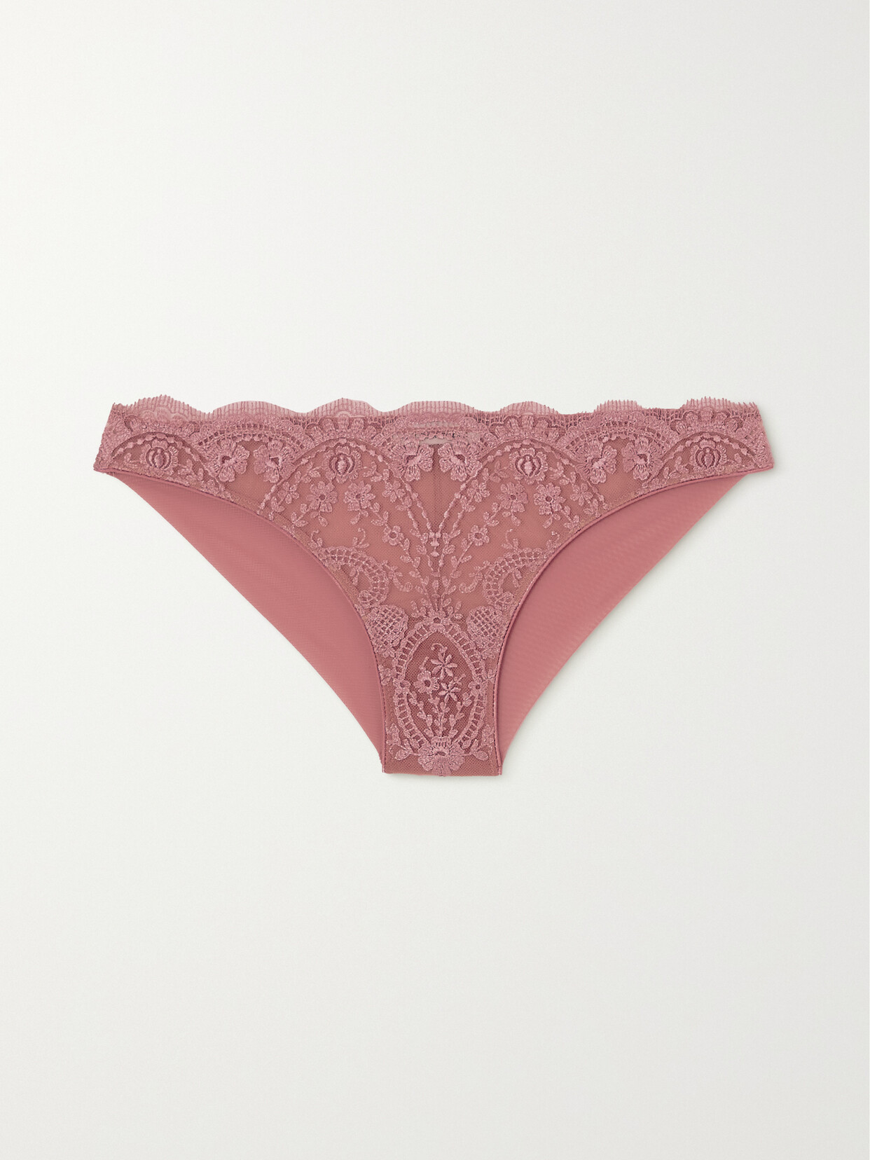 I.D. Sarrieri - Embroidered Tulle And Stretch-mesh Briefs - Pink