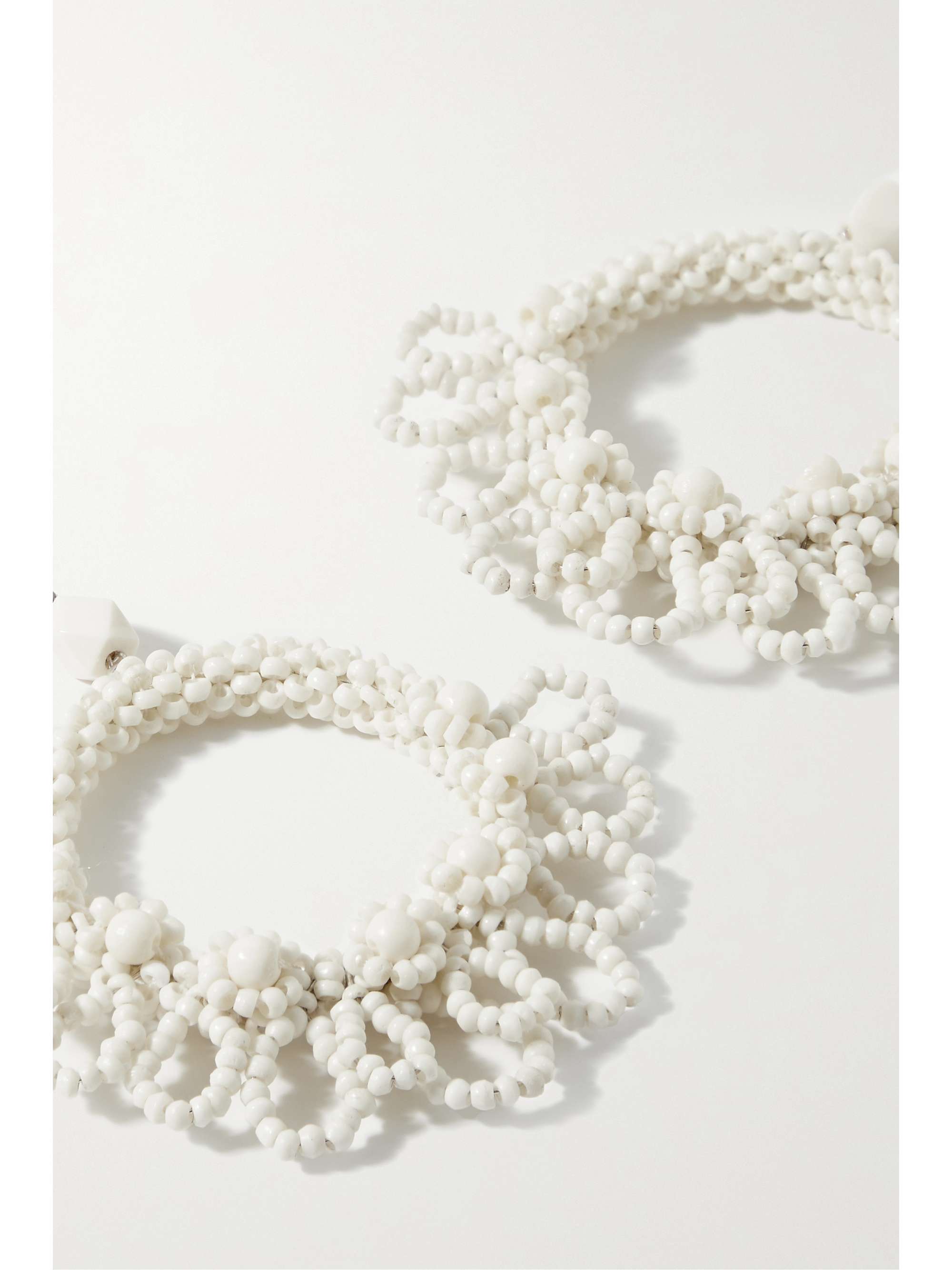 ISABEL MARANT Beaded silver-tone hoop earrings