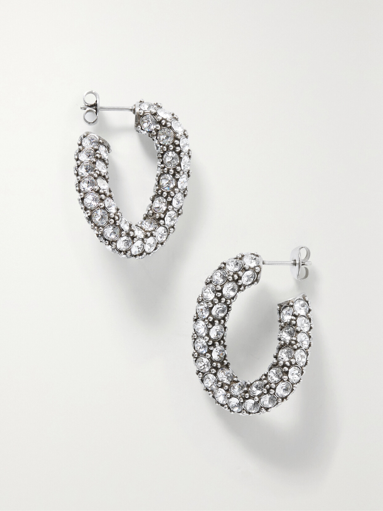 Isabel Marant - Silver-tone Crystal Hoop Earrings - One size