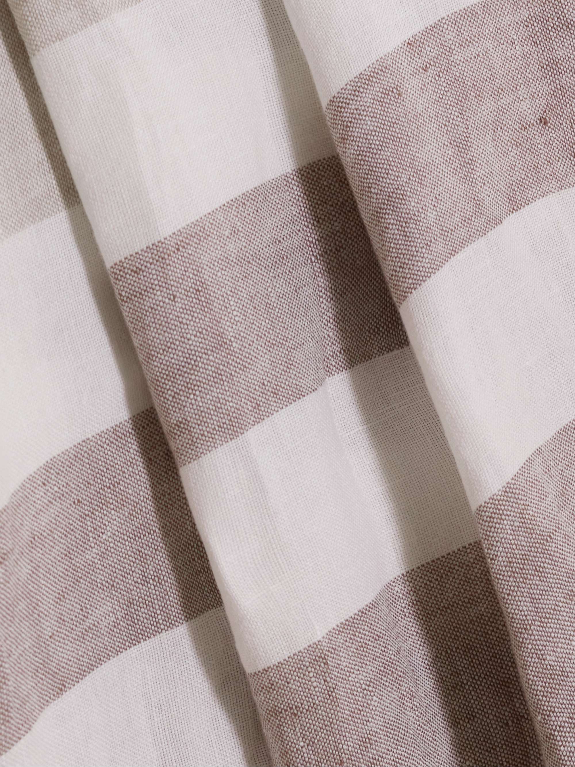 BRUNELLO CUCINELLI Fringed striped linen-blend blanket