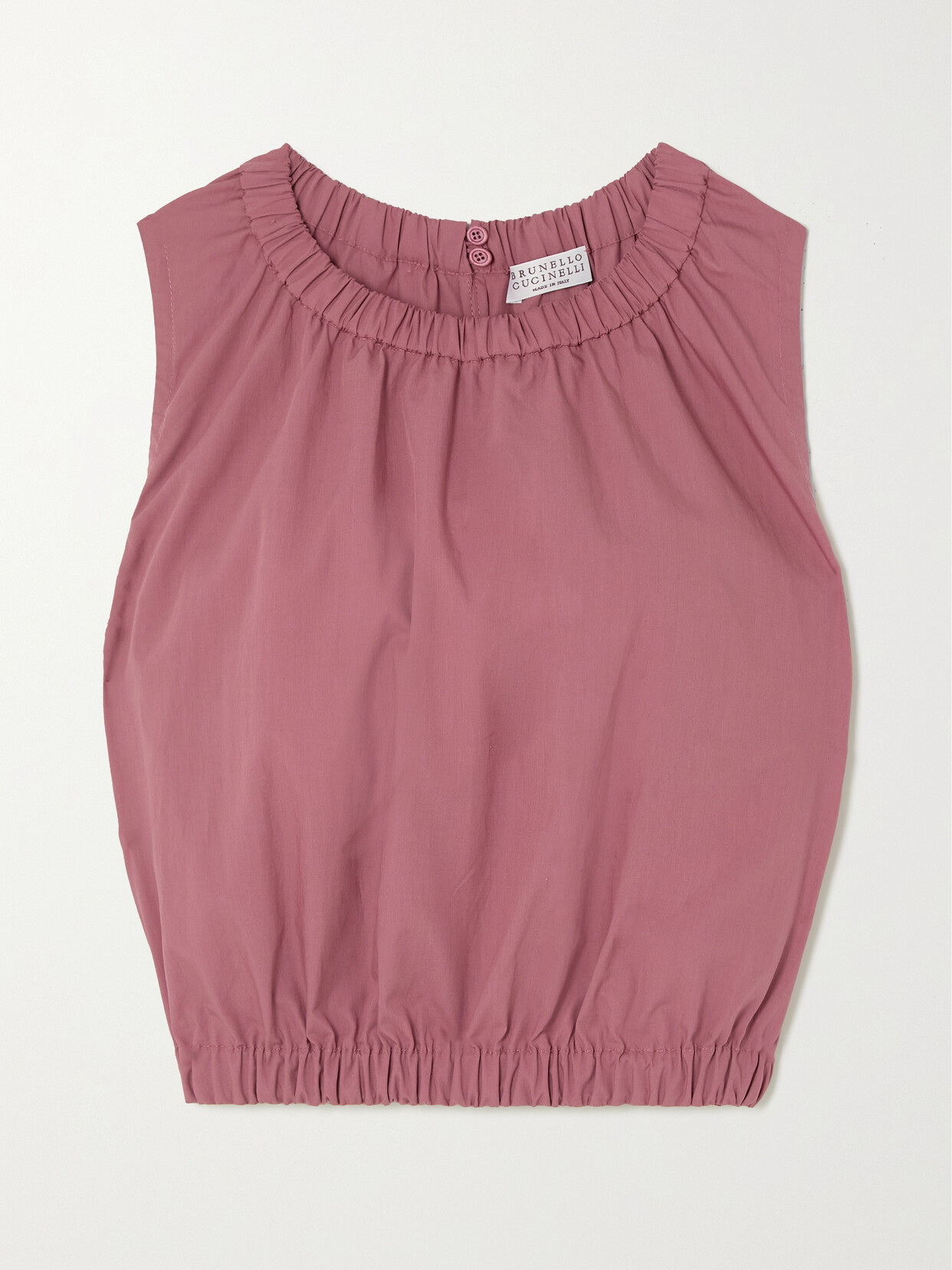 Brunello Cucinelli - Gathered Cotton Top - Pink