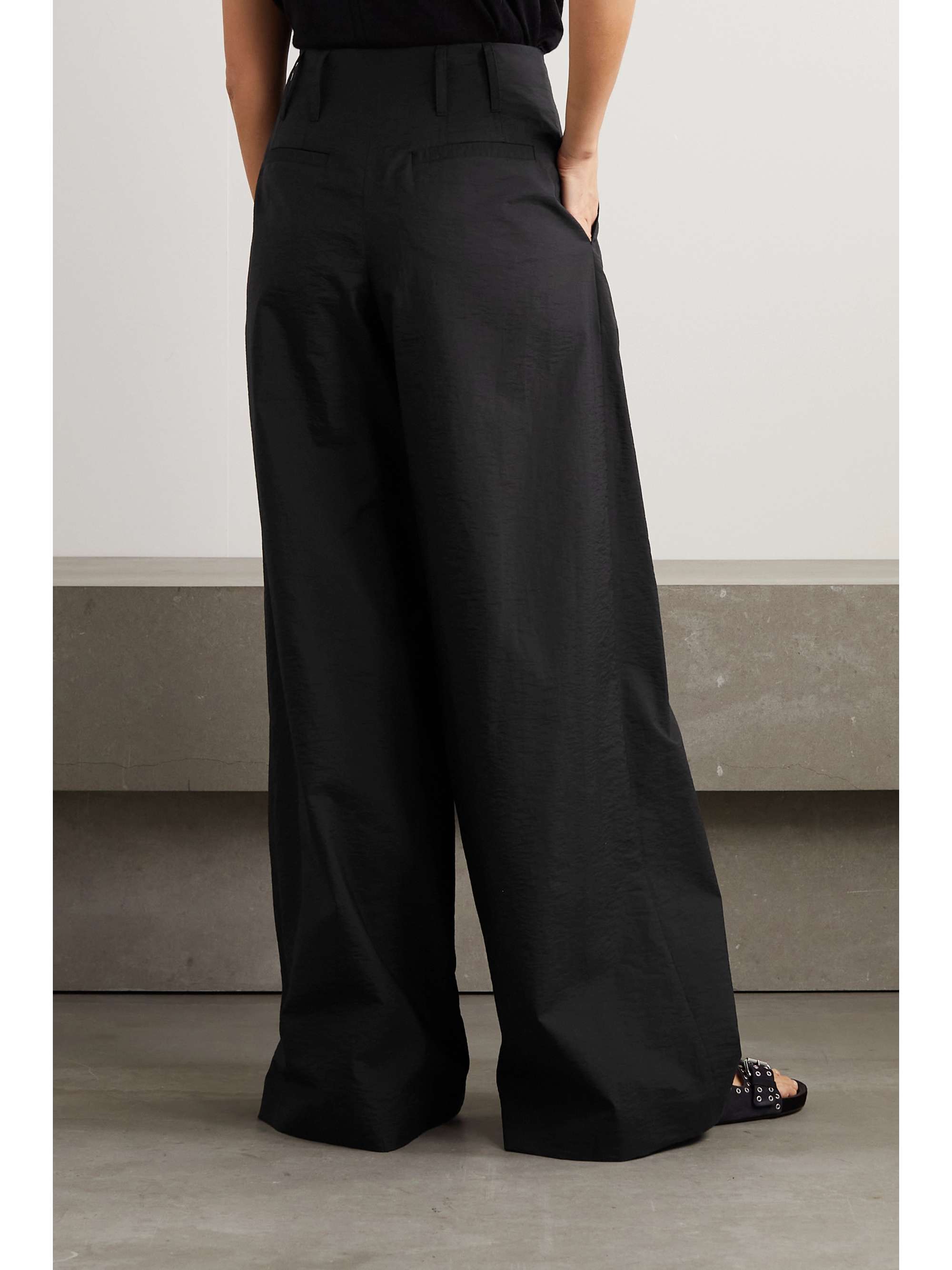 BRUNELLO CUCINELLI Crinkled cotton-blend wide-leg pants