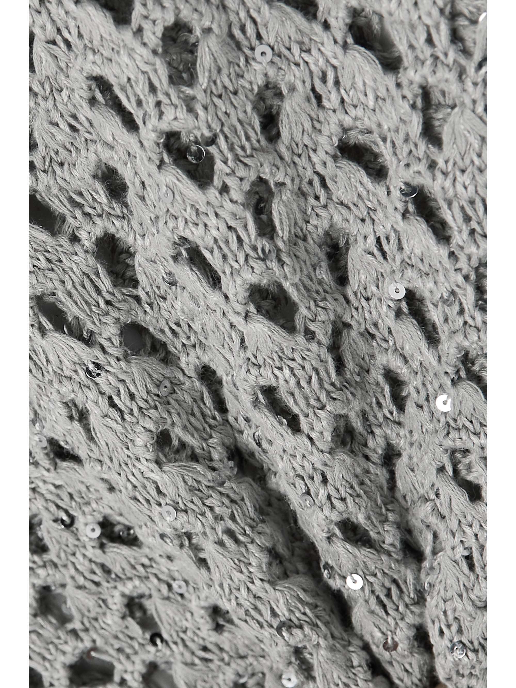 BRUNELLO CUCINELLI Dazzling Net sequin-embellished cotton, linen and silk-blend sweater