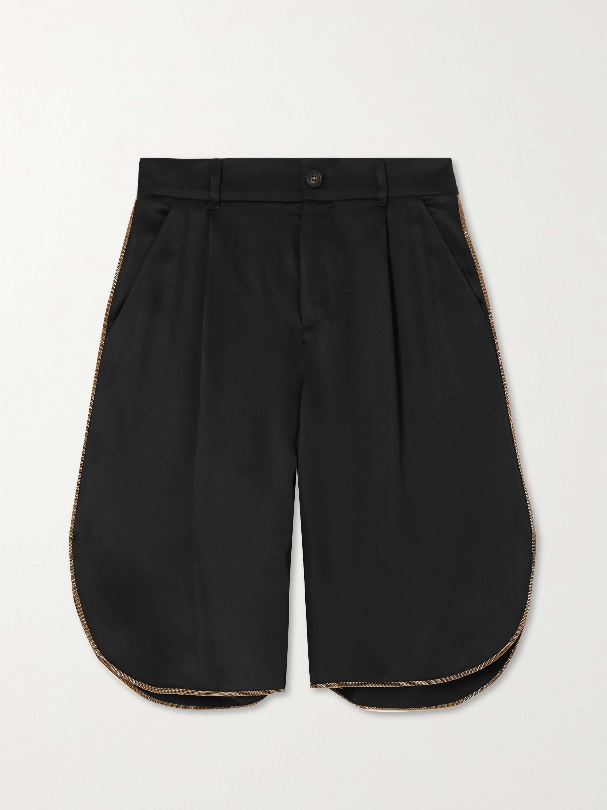 satin black shorts