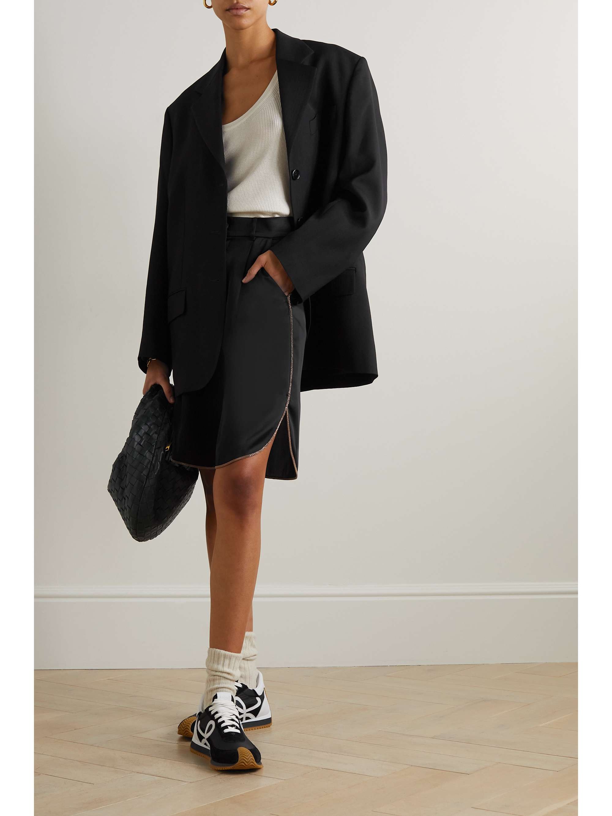 BRUNELLO CUCINELLI Embellished satin shorts