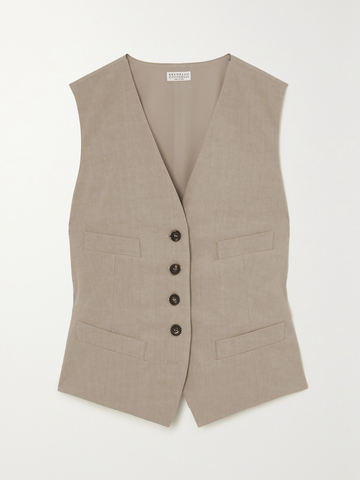 Brunello Cucinelli Linen-blend Vest In Neutrals