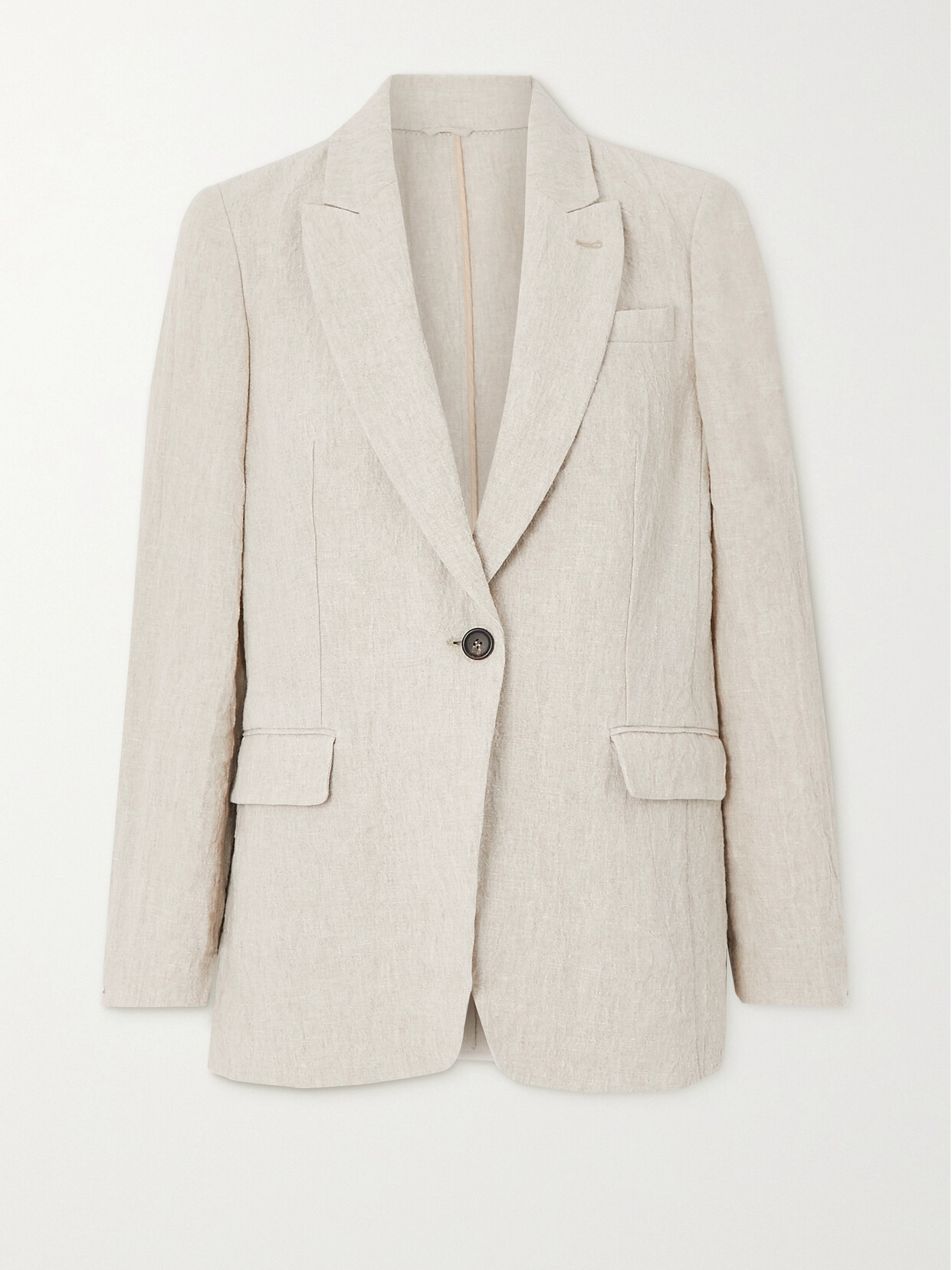 Brunello Cucinelli - Cinkled-linen Blazer - Neutrals