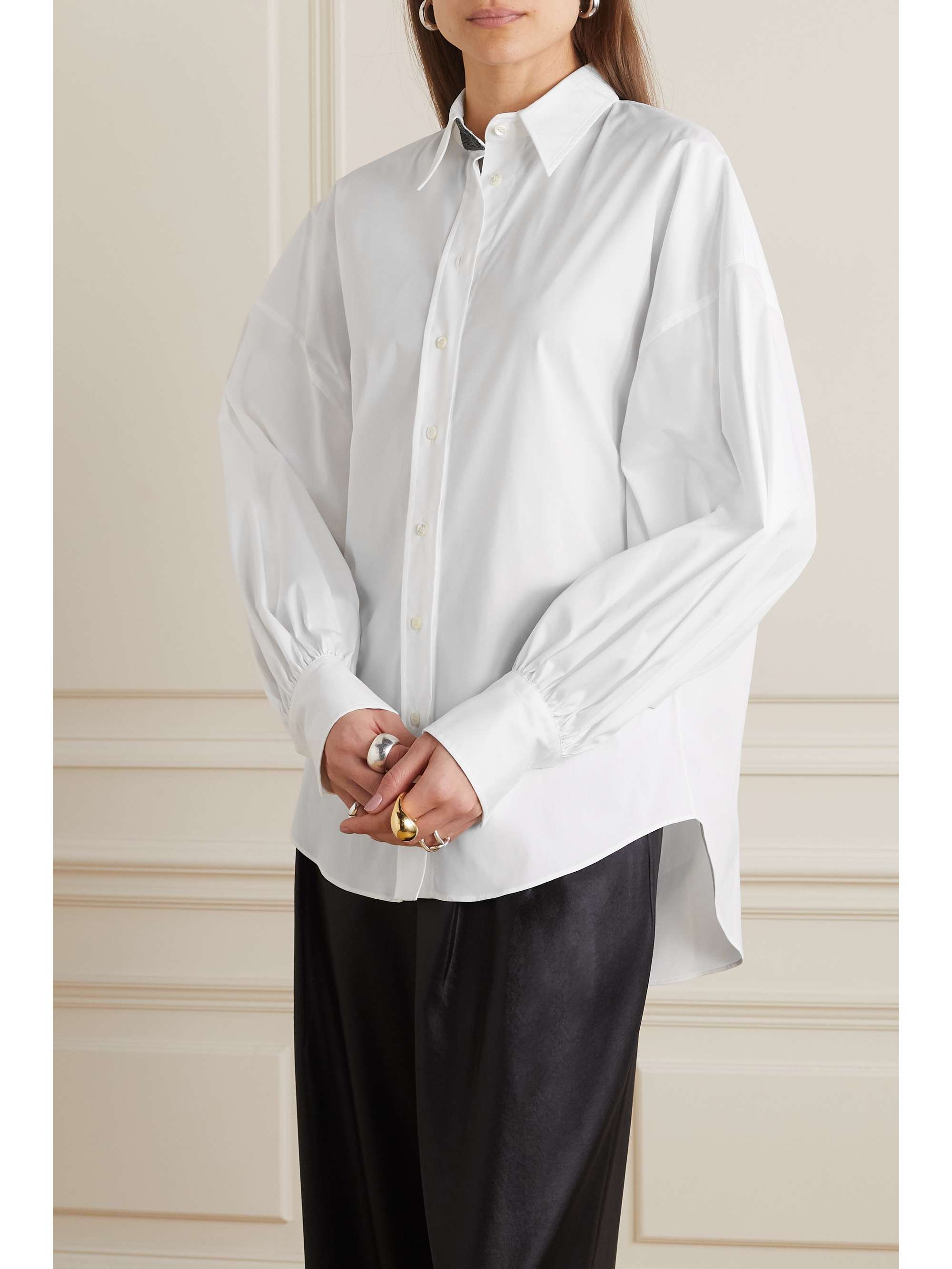 BRUNELLO CUCINELLI Cotton-blend poplin shirt