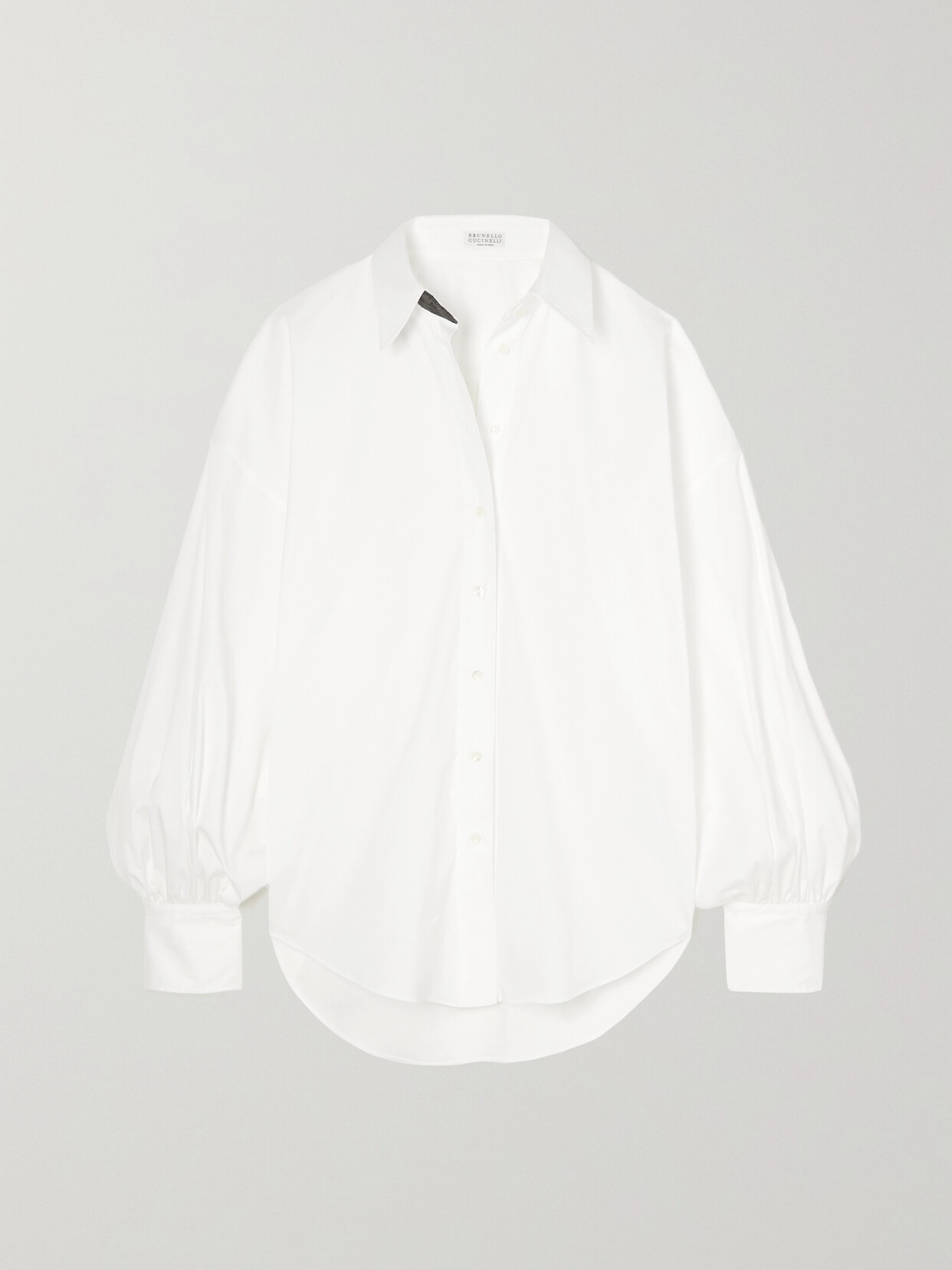 Brunello Cucinelli - Cotton-blend Poplin Shirt - White