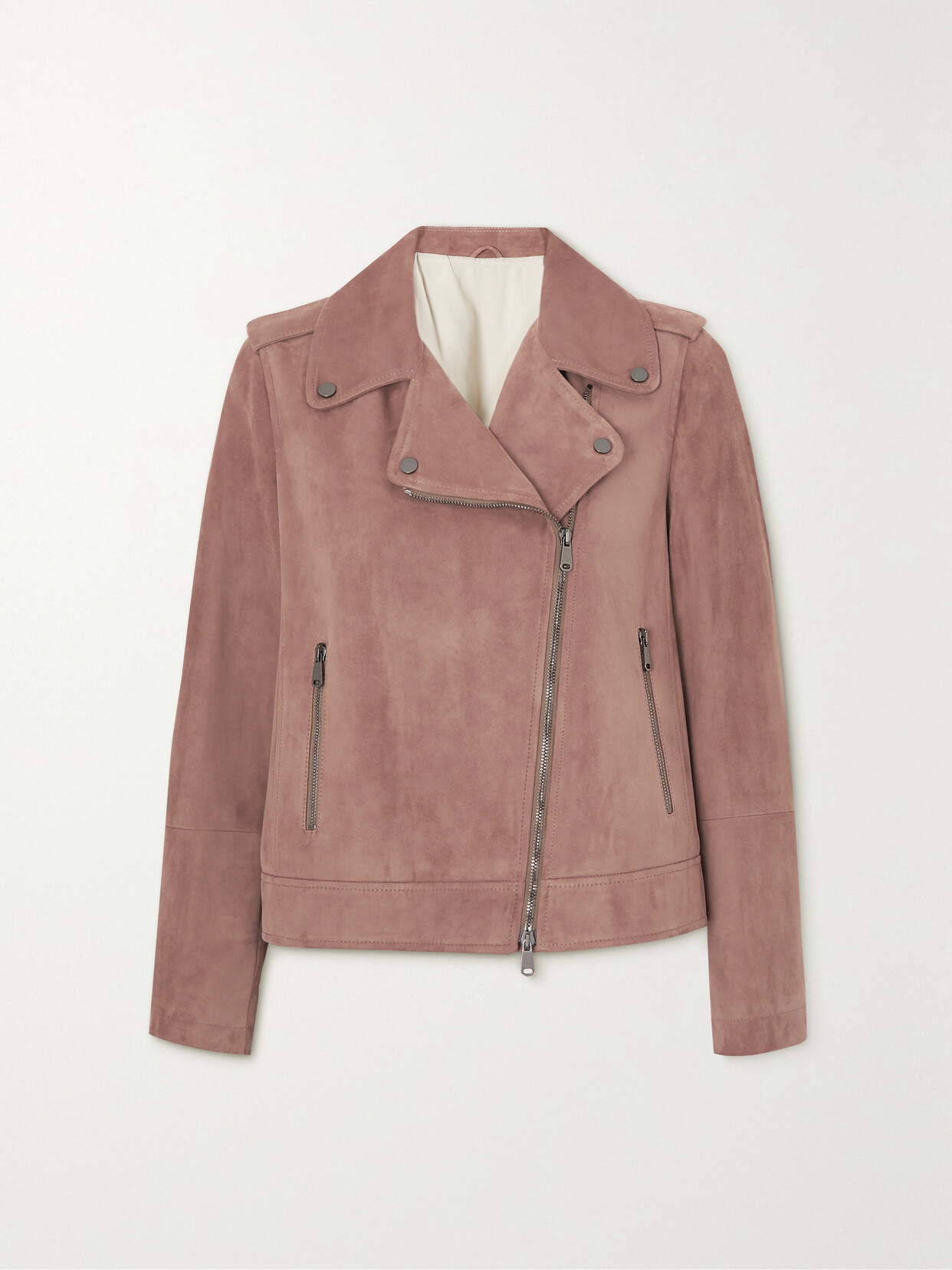 Brunello Cucinelli - Suede Biker Jacket - Pink