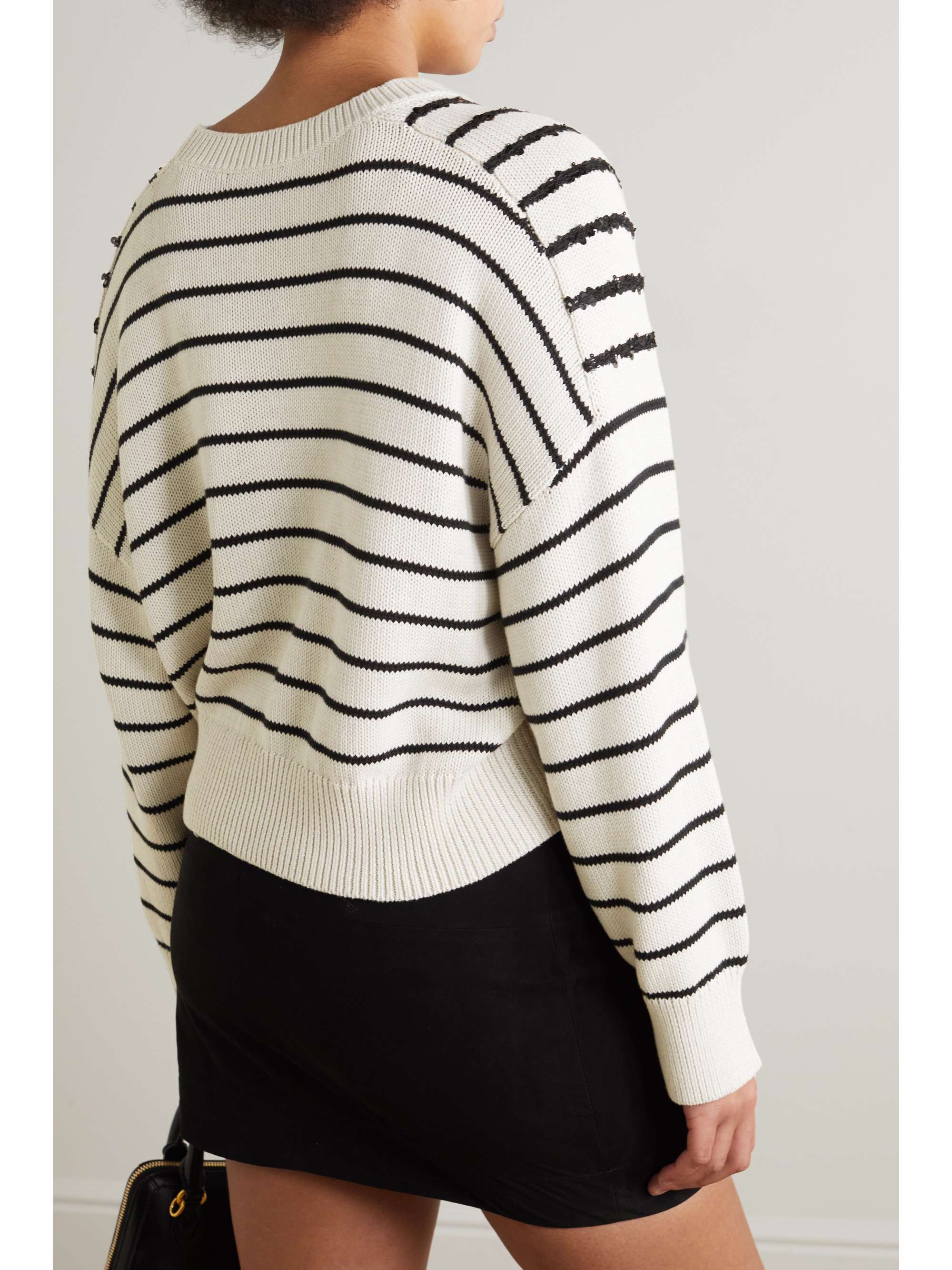 BRUNELLO CUCINELLI Striped sequined cotton sweater