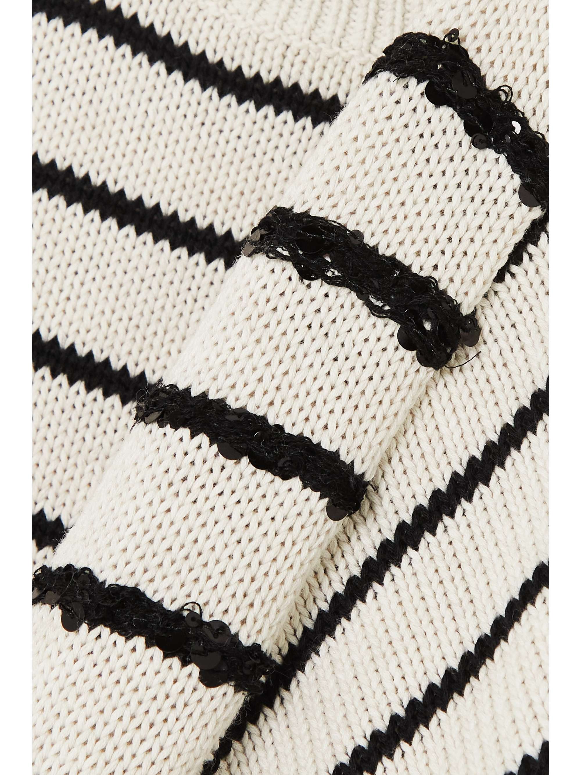 BRUNELLO CUCINELLI Striped sequined cotton sweater