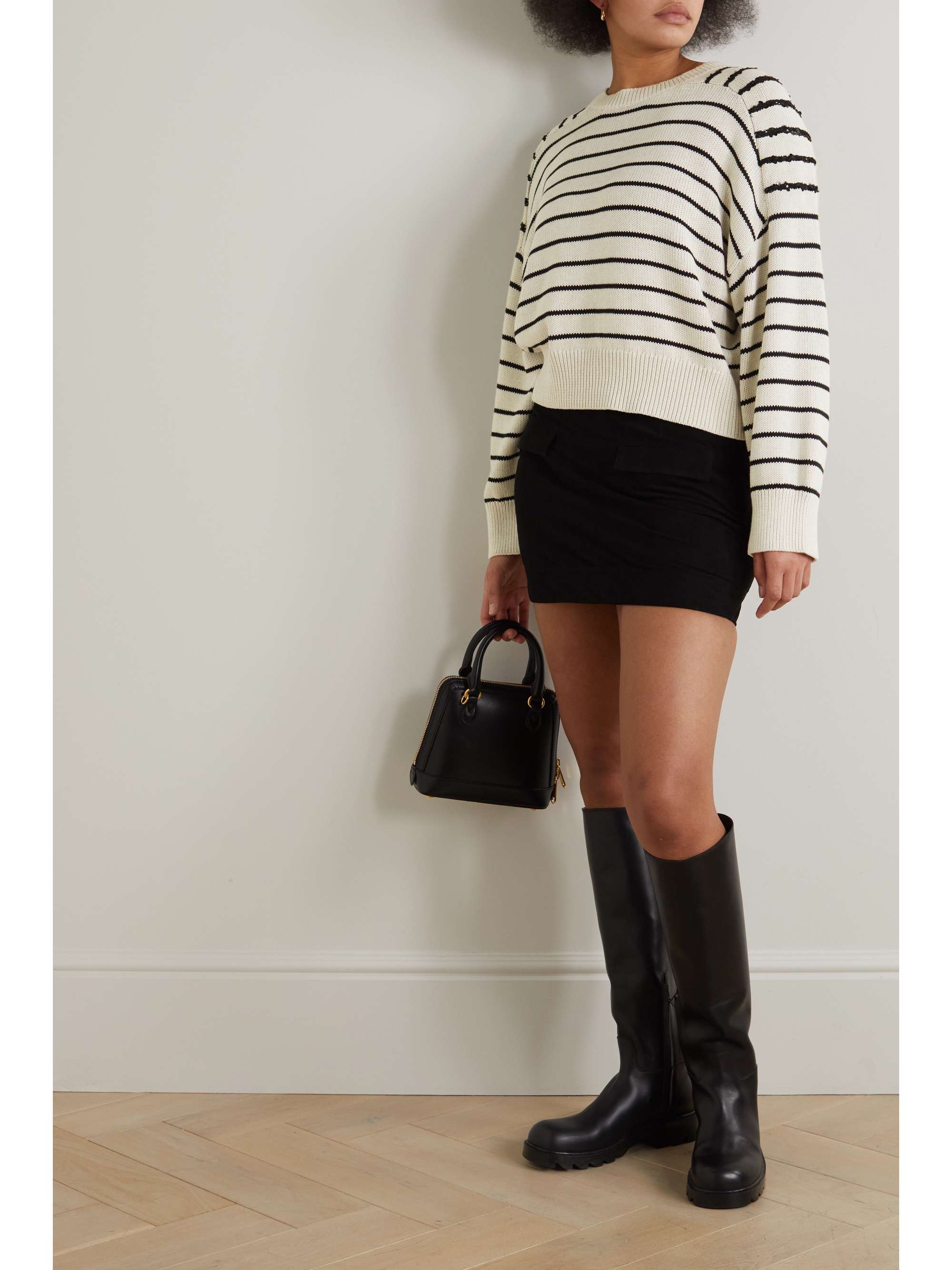 BRUNELLO CUCINELLI Striped sequined cotton sweater