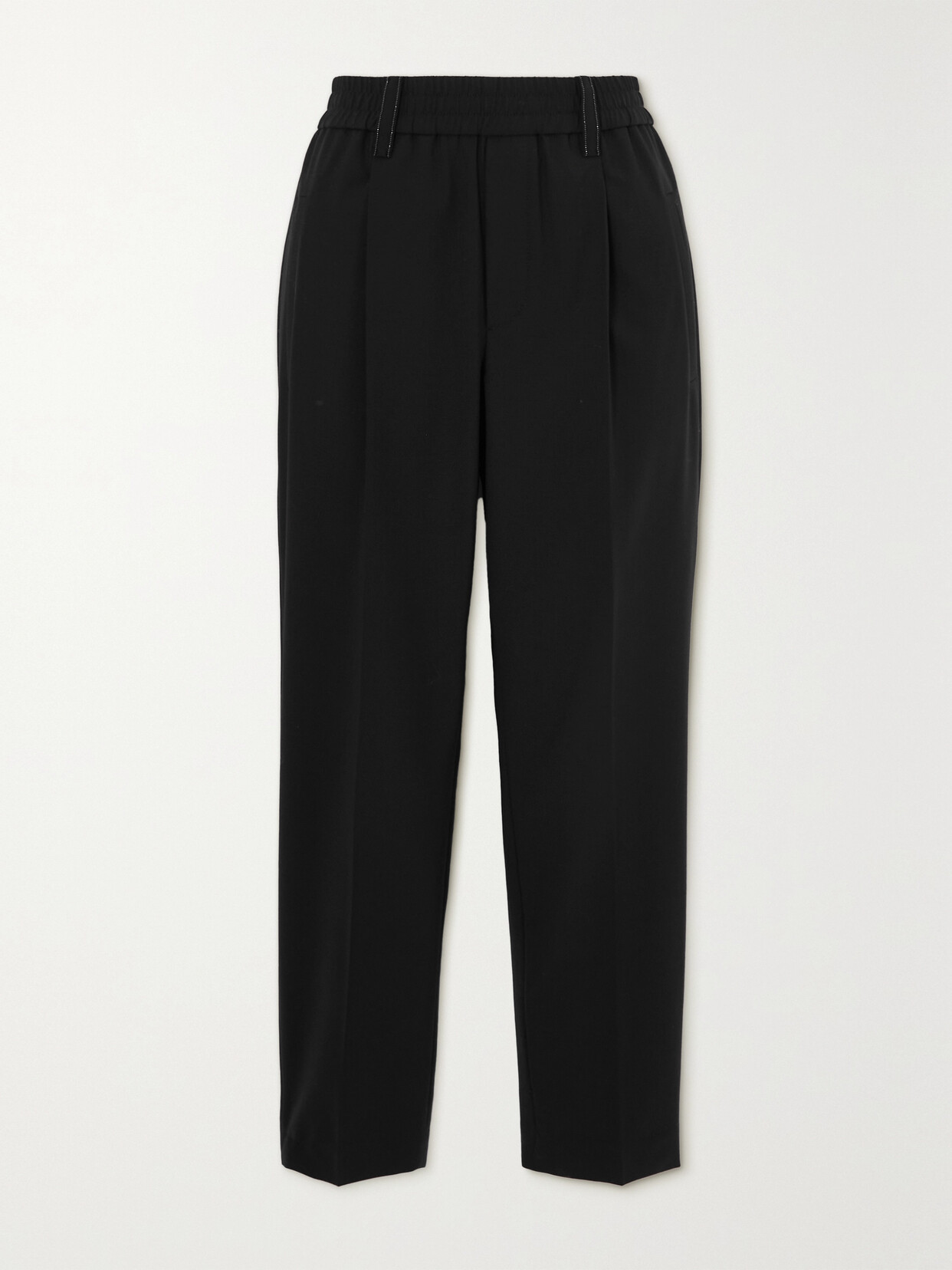 Brunello Cucinelli - Pleated Wool-blend Tapered Pants - Black