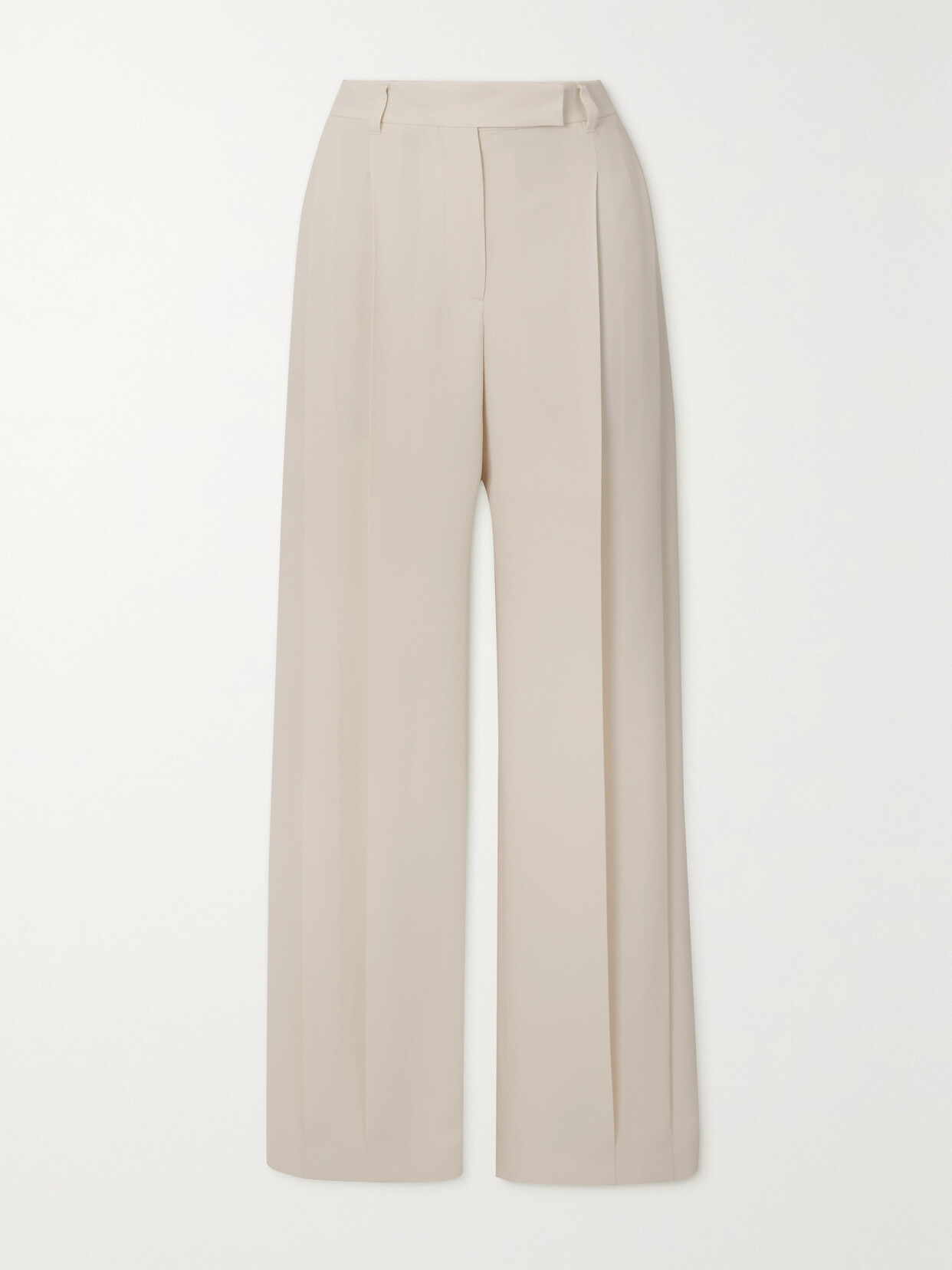 Brunello Cucinelli Pleated Woven Straight-leg Pants In White