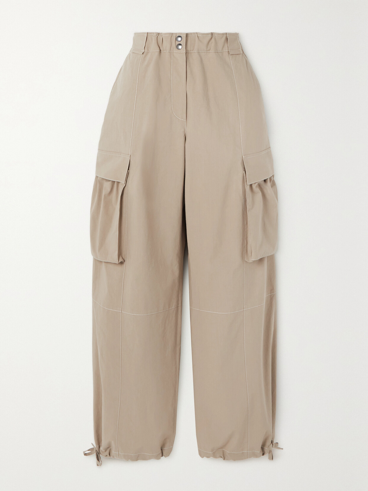 Brunello Cucinelli Cotton-poplin Straight-leg Cargo Pants - Neutrals