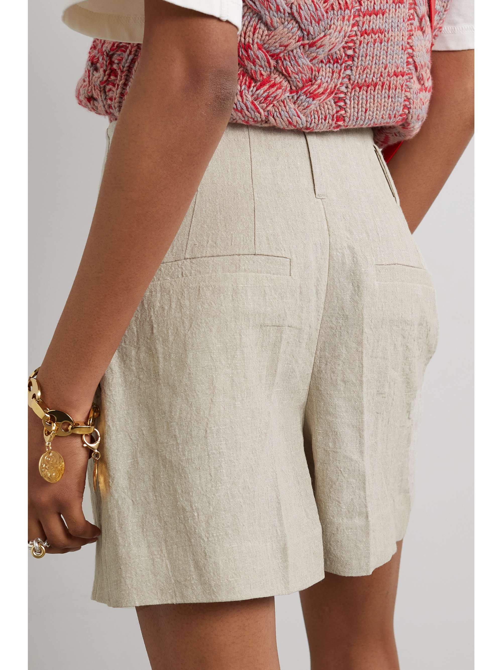 BRUNELLO CUCINELLI Pleated linen shorts NETAPORTER