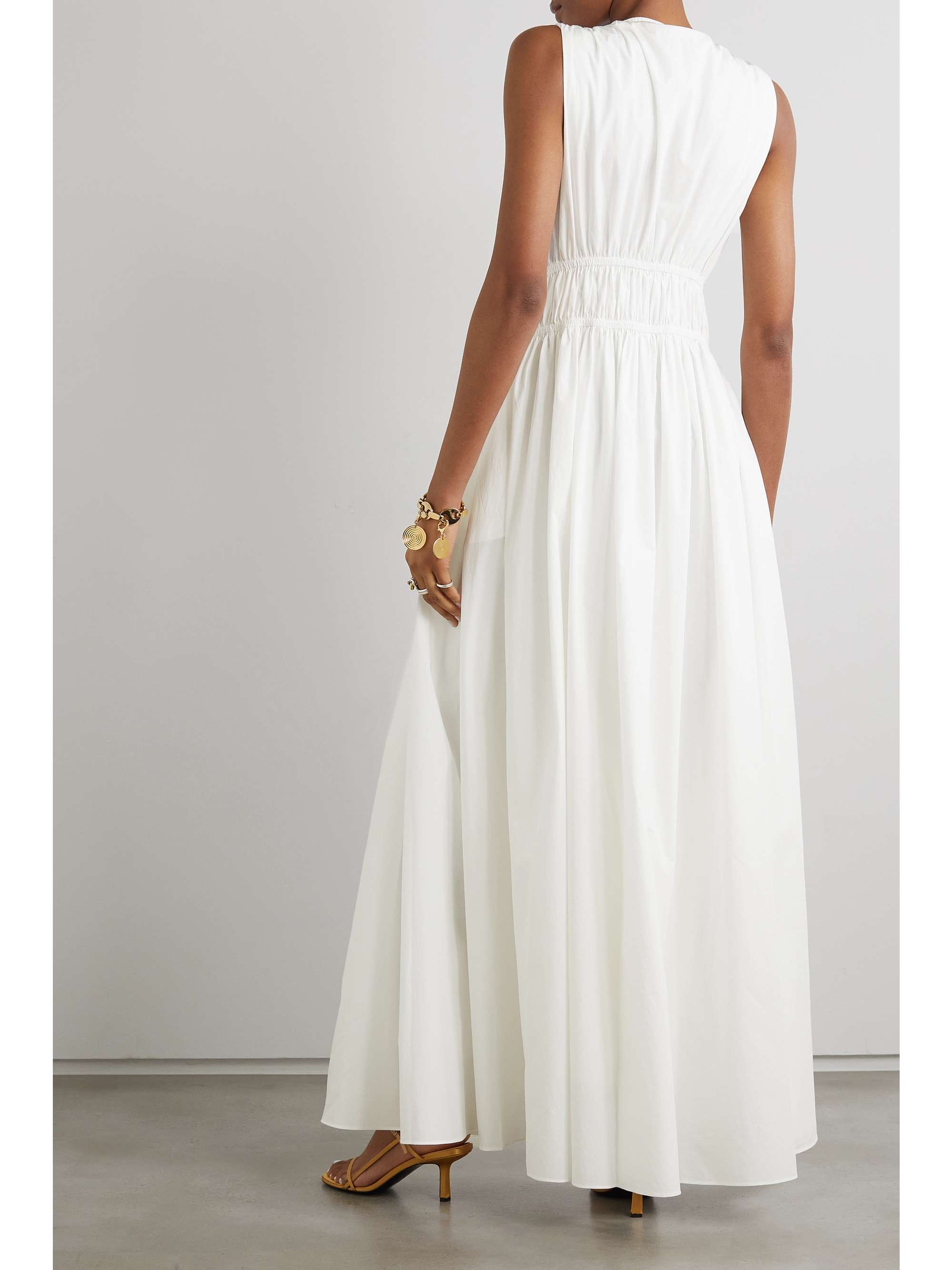 BRUNELLO CUCINELLI Gathered cotton-poplin maxi dress