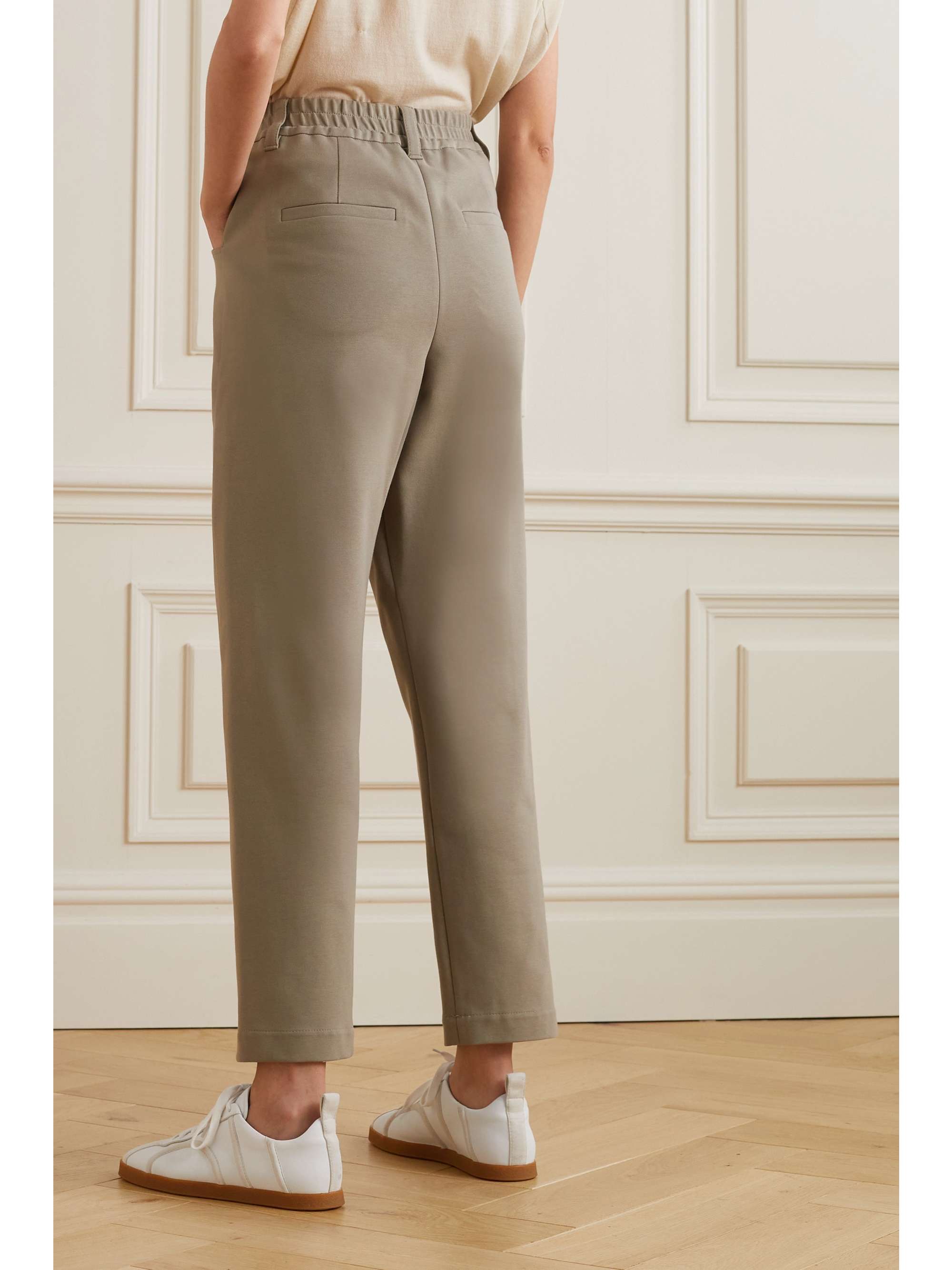 BRUNELLO CUCINELLI Cotton-blend jersey straight-leg pants