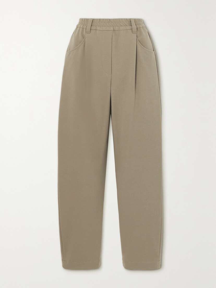 Brunello Cucinelli Cotton-blend Jersey Straight-leg Pants