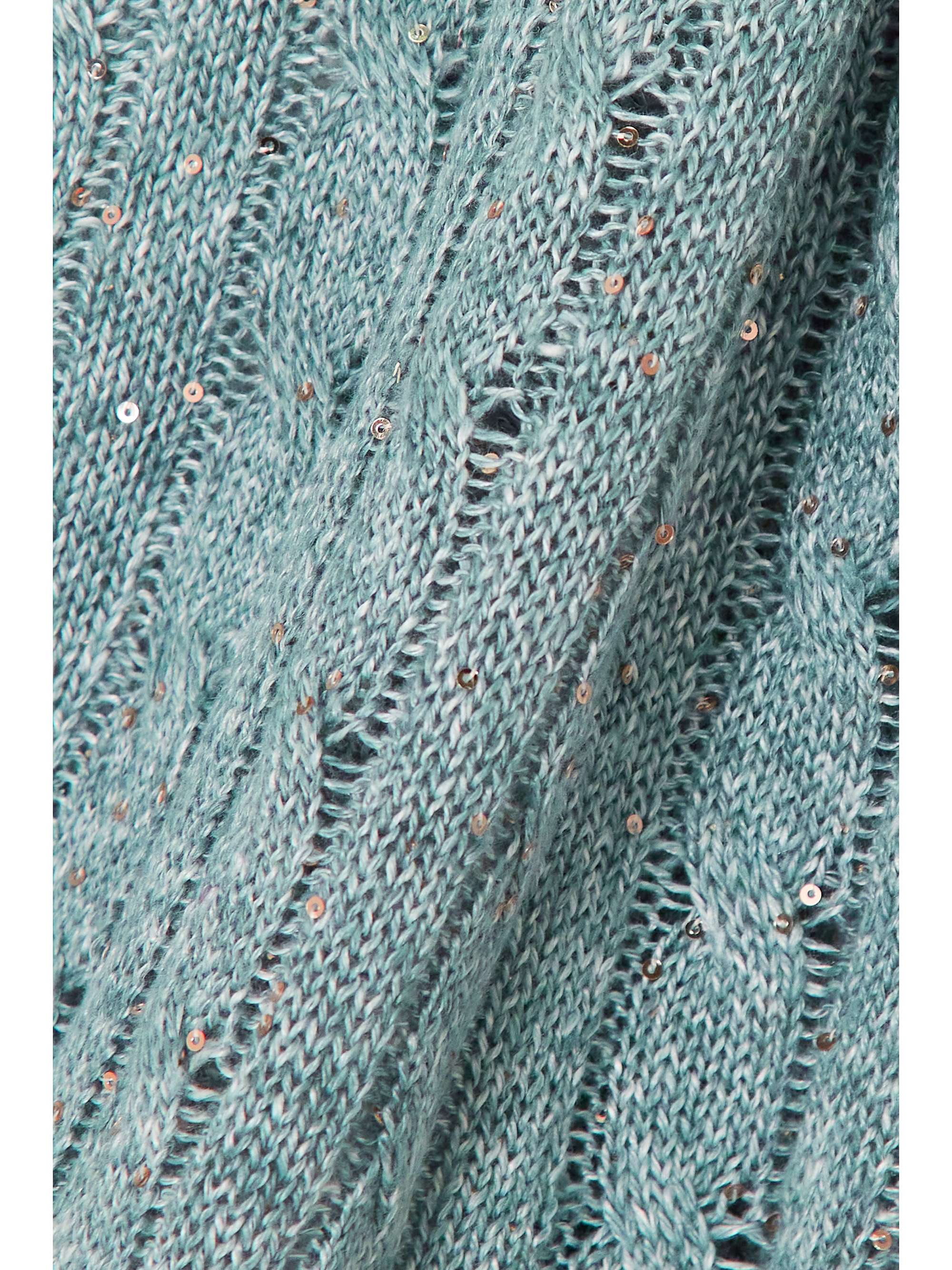 BRUNELLO CUCINELLI Cropped sequin-embellished cable-knit linen-blend vest