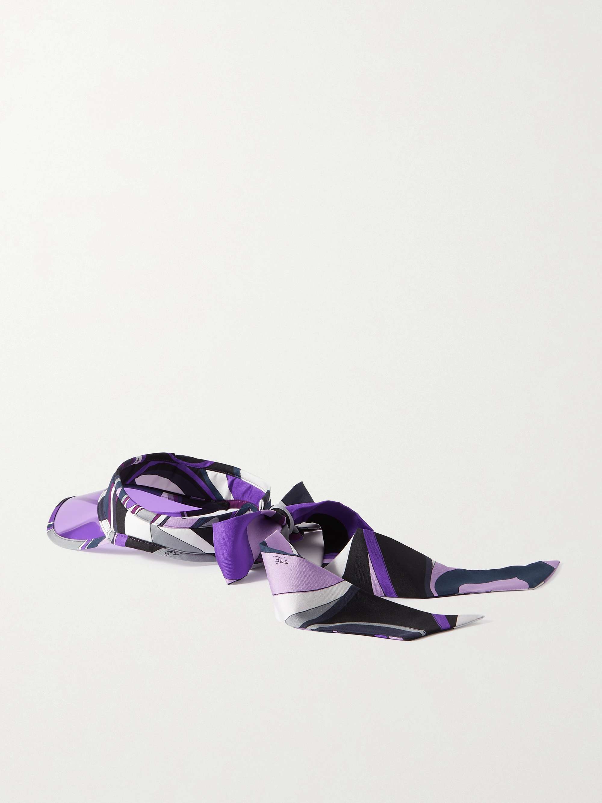 PUCCI Printed silk-twill and PVC visor