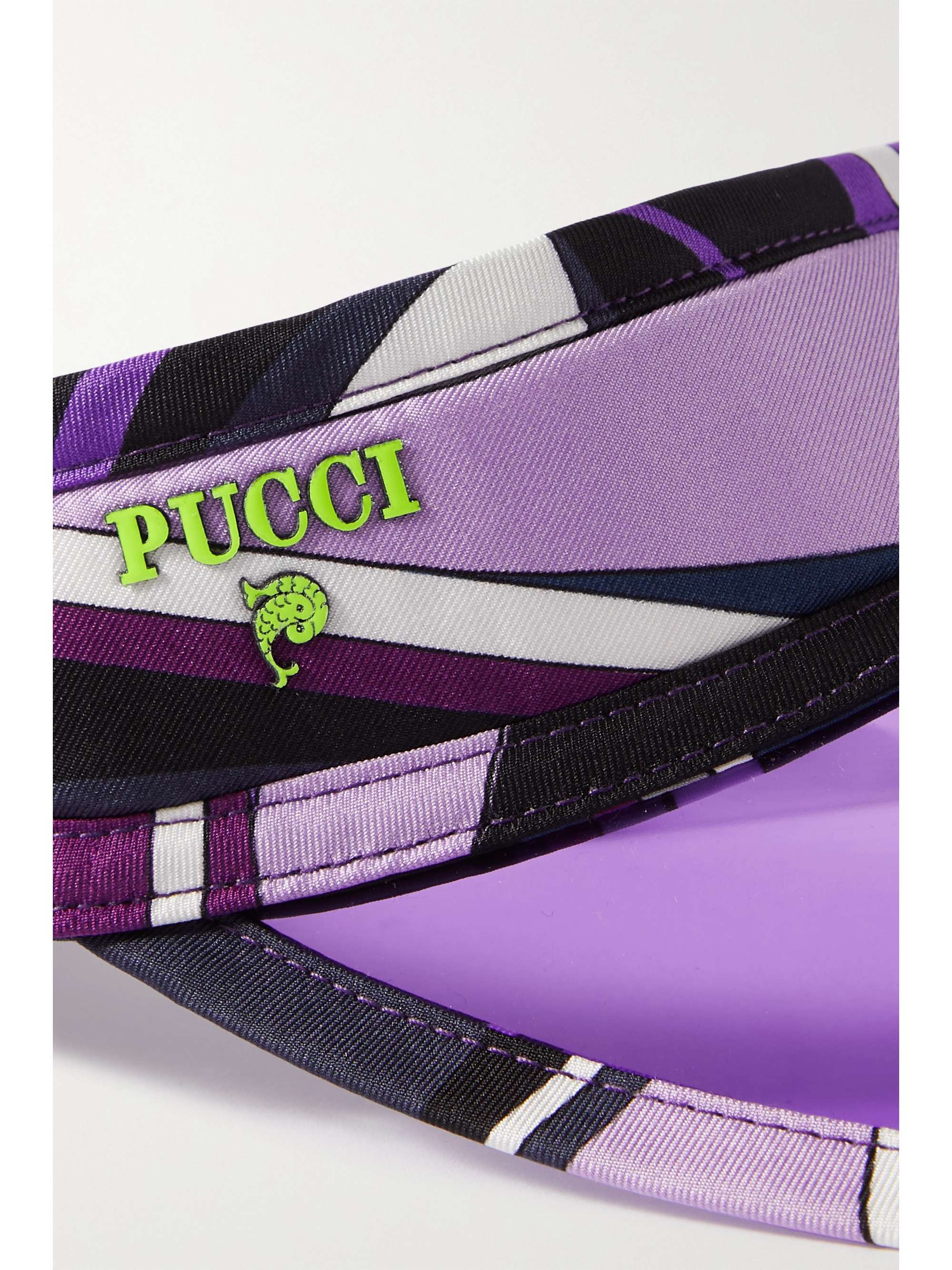 PUCCI Printed silk-twill and PVC visor