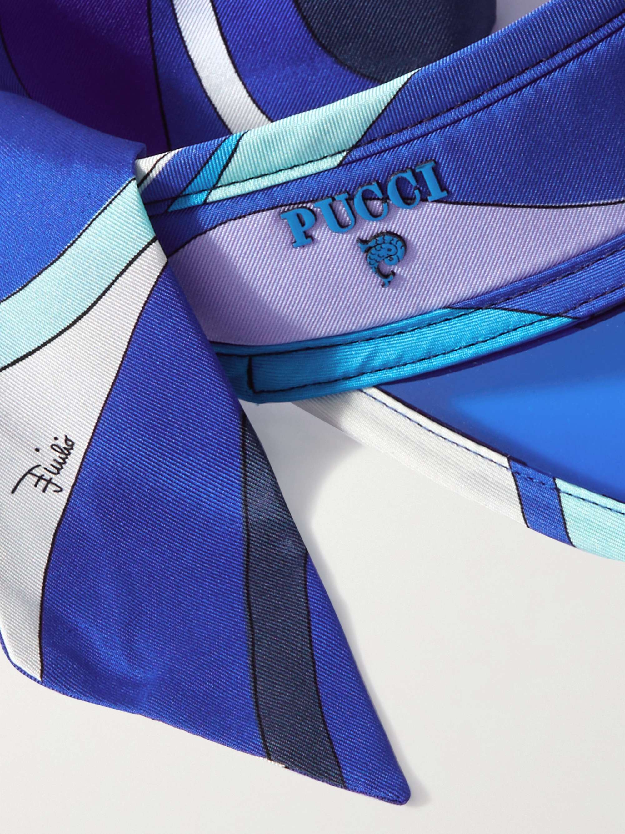 PUCCI Printed silk-twill and PVC visor