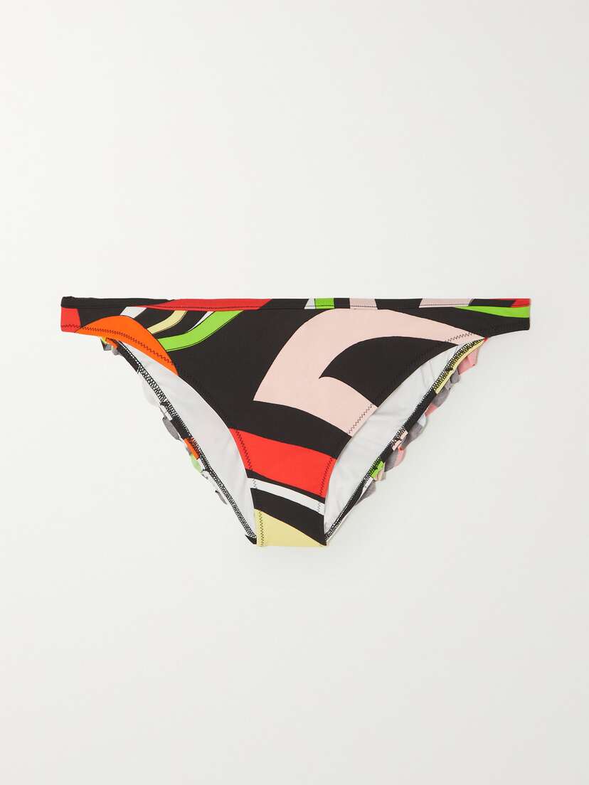 PUCCI Ruffled Printed Bikini Briefs