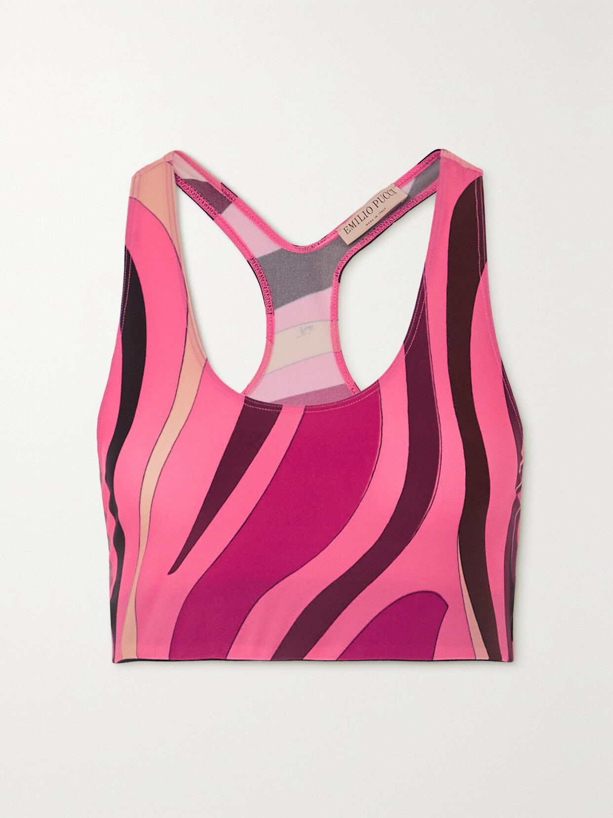 Pucci Printed Stretch Sports Bra In Pink